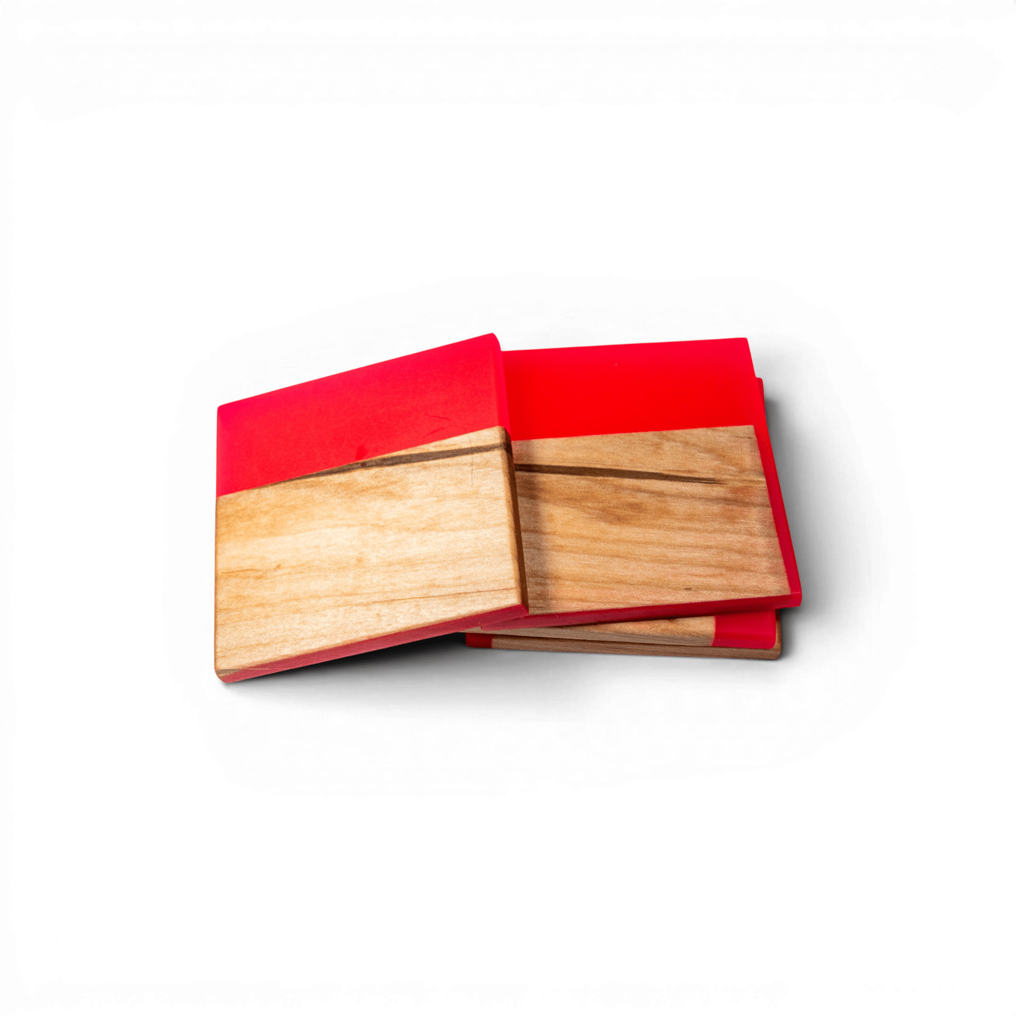 Maple Wood with Neon Pink Epoxy Coaster