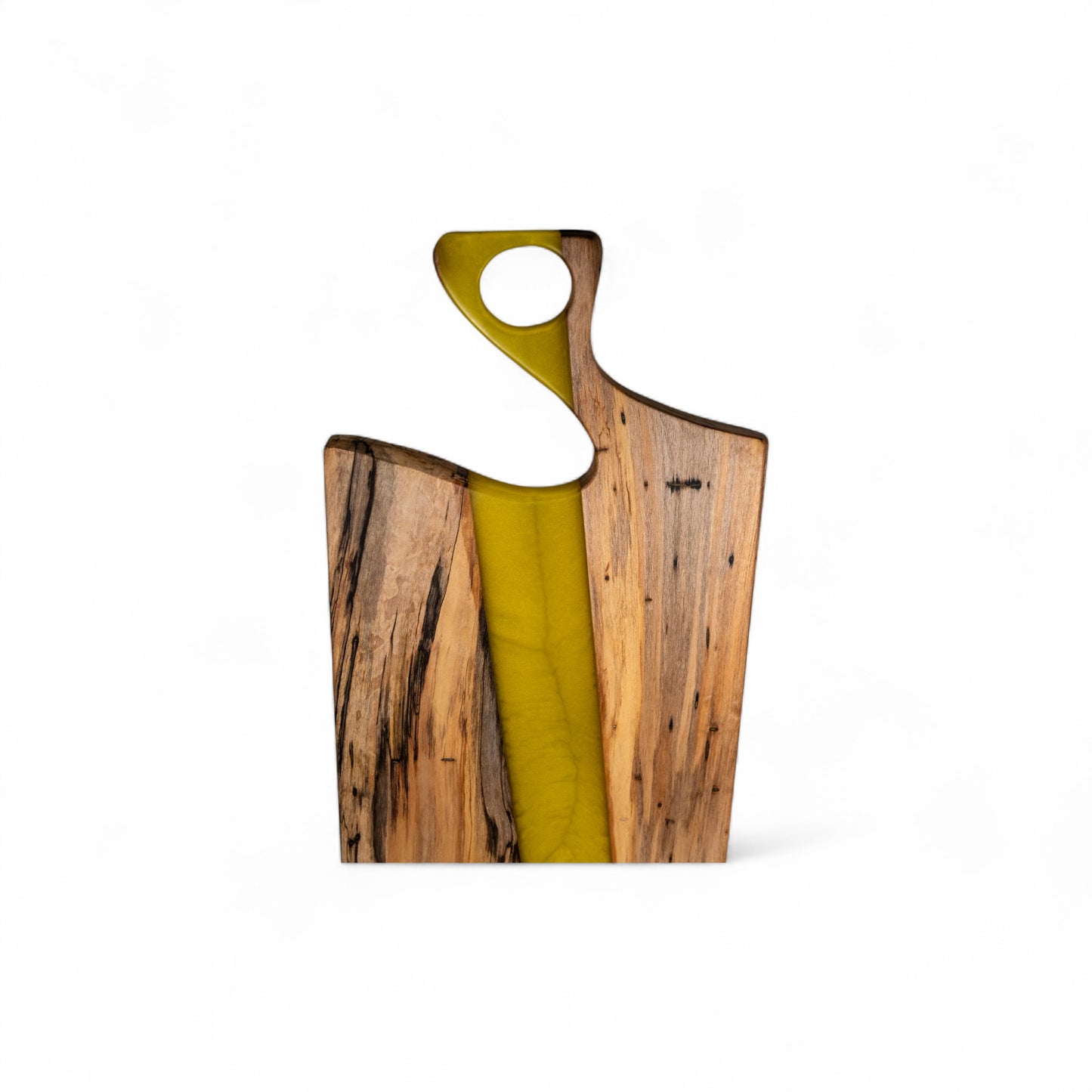 Maple Wood with Yellow Epoxy Charcuterie Boards/Serving Board with Handle