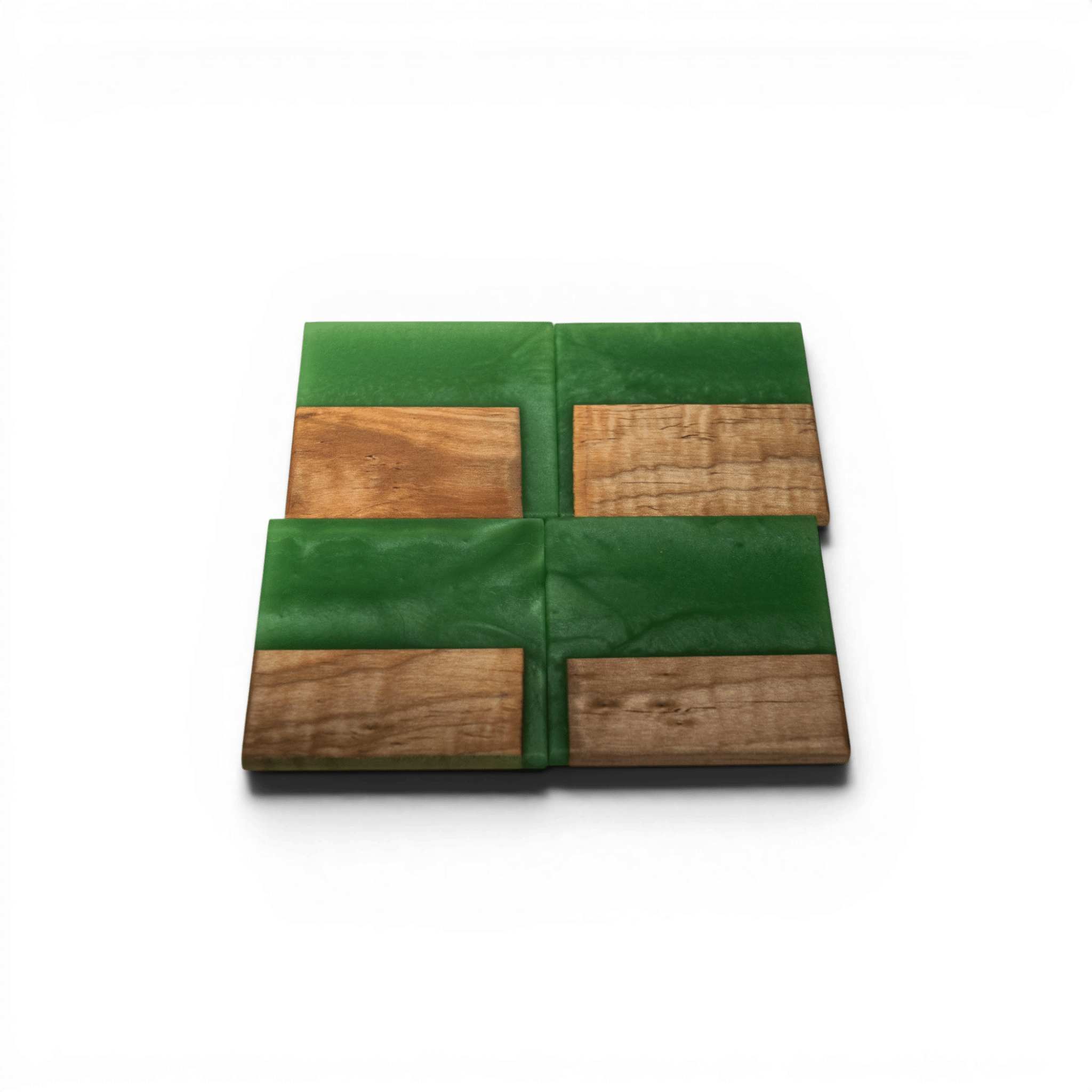 Maple with Jade Epoxy Coaster
