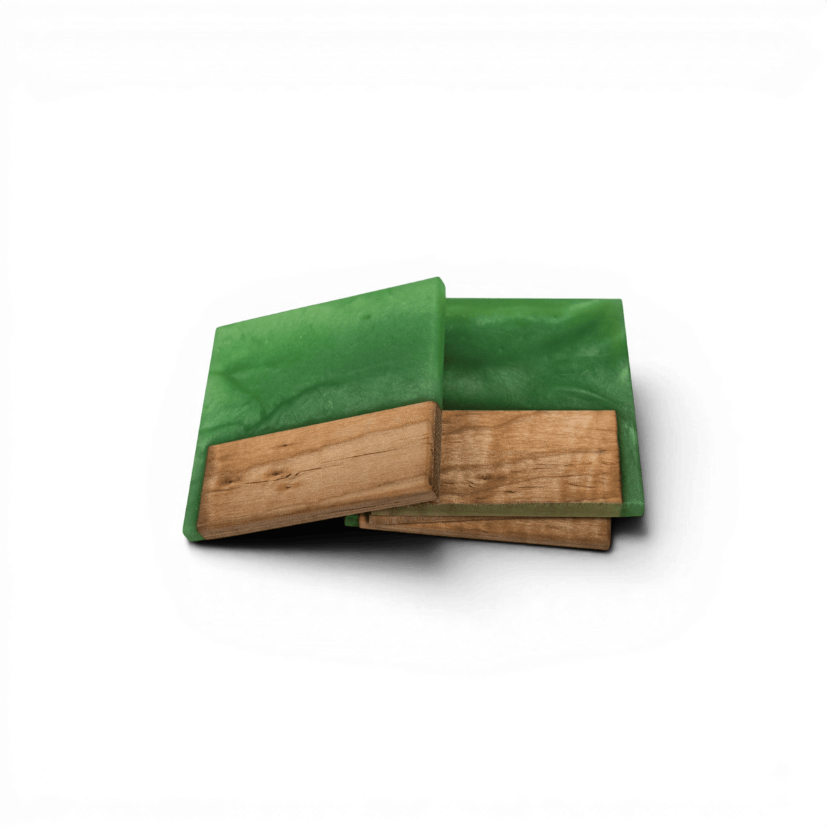 Maple with Jade Epoxy Coaster