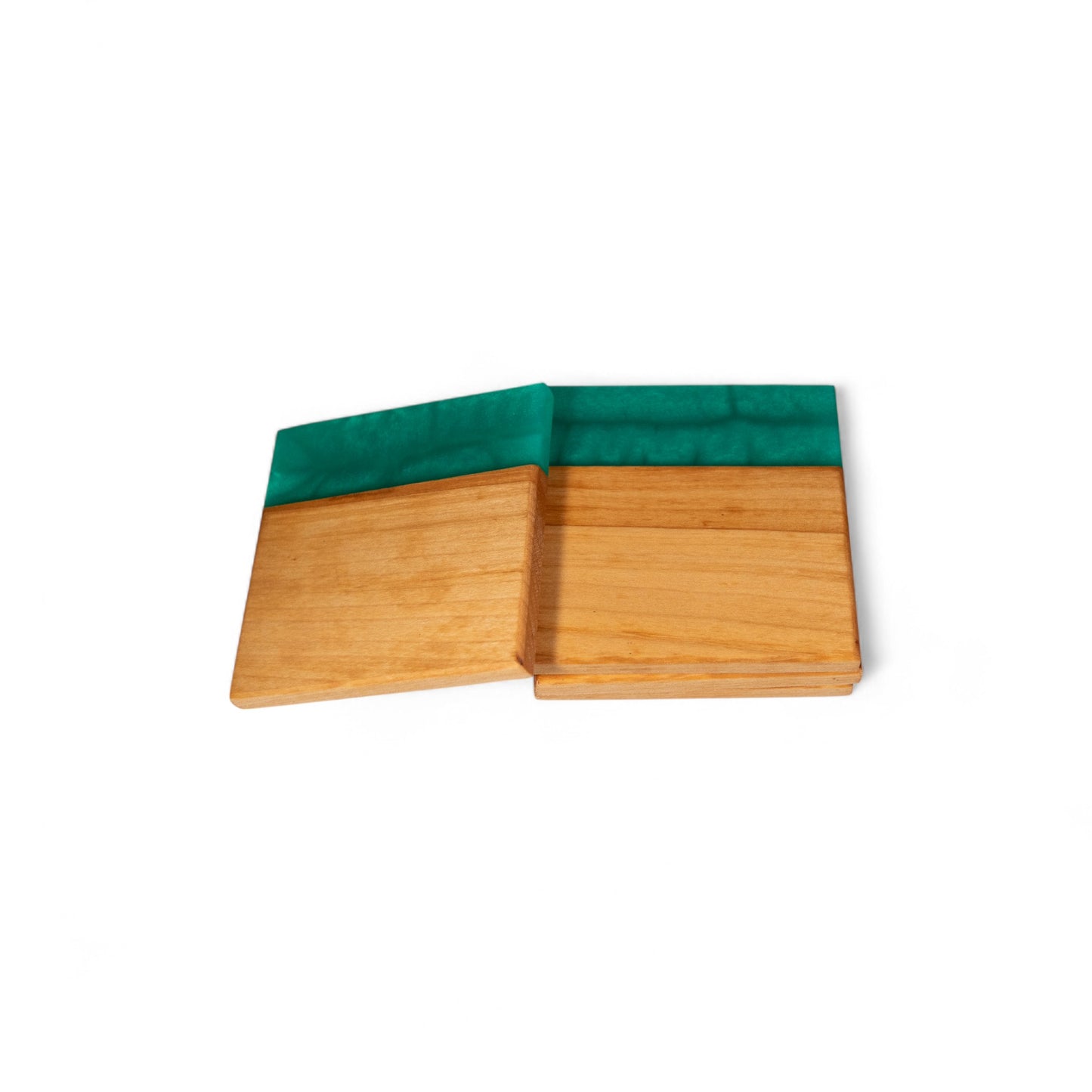 Maple with Mint Green Epoxy Coaster