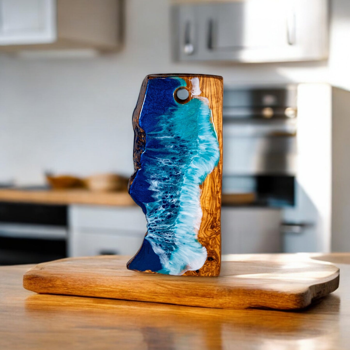Ocean Wave Olive Wood Charcuterie Boards, Serving Board, Cutting Board