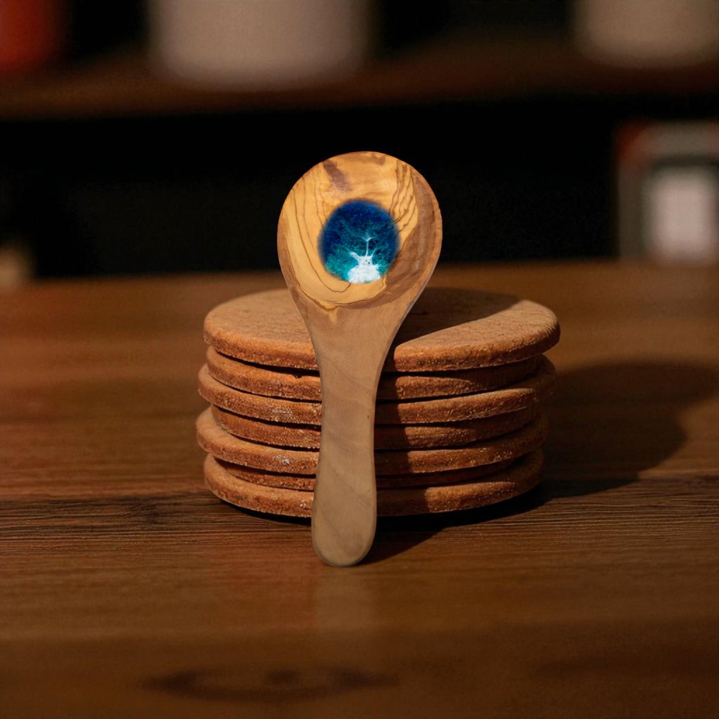 Ocean Wave Olive wood Spoon Rest