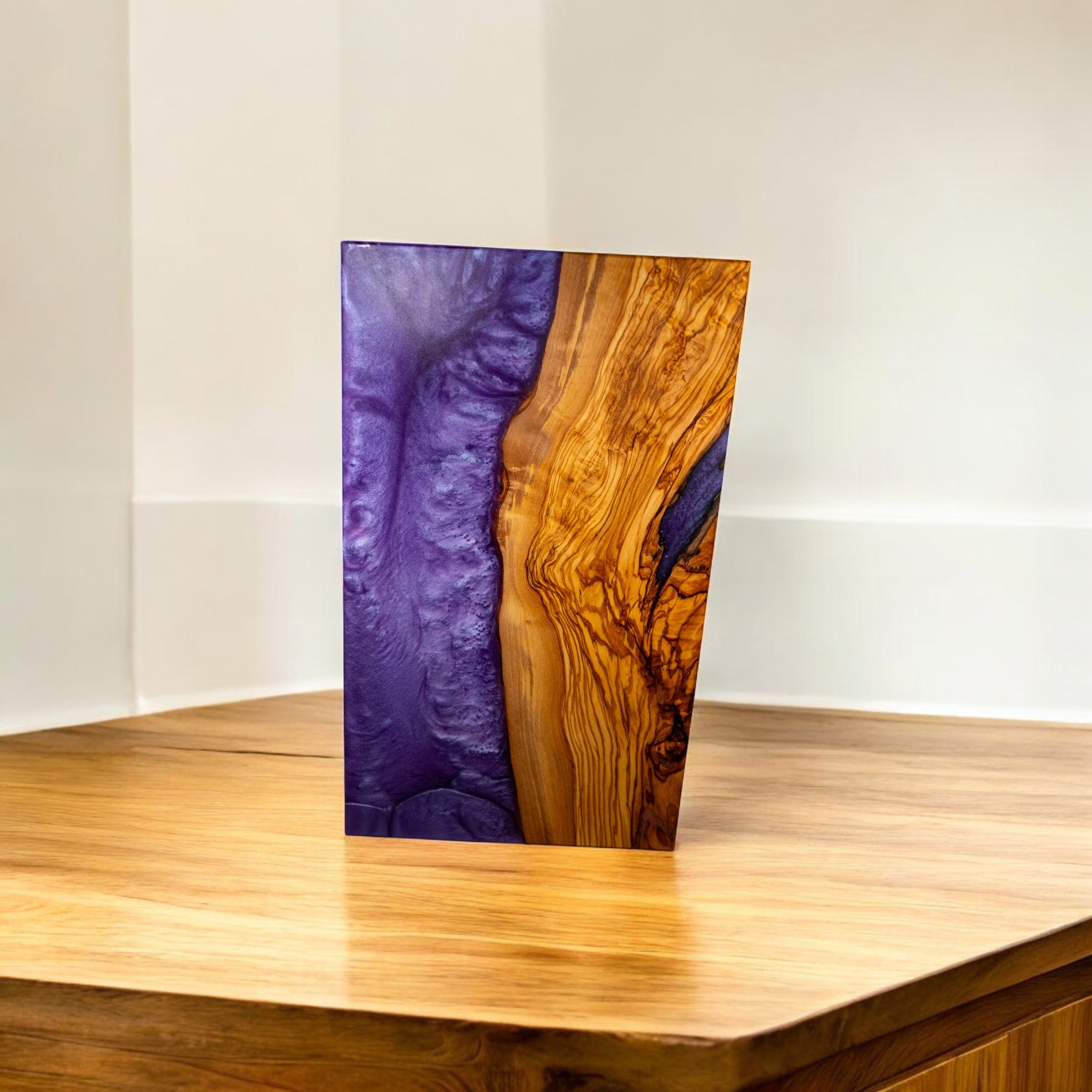 Olive Wood Purple Epoxy Charcuterie Boards/Serving Board, Cutting Board