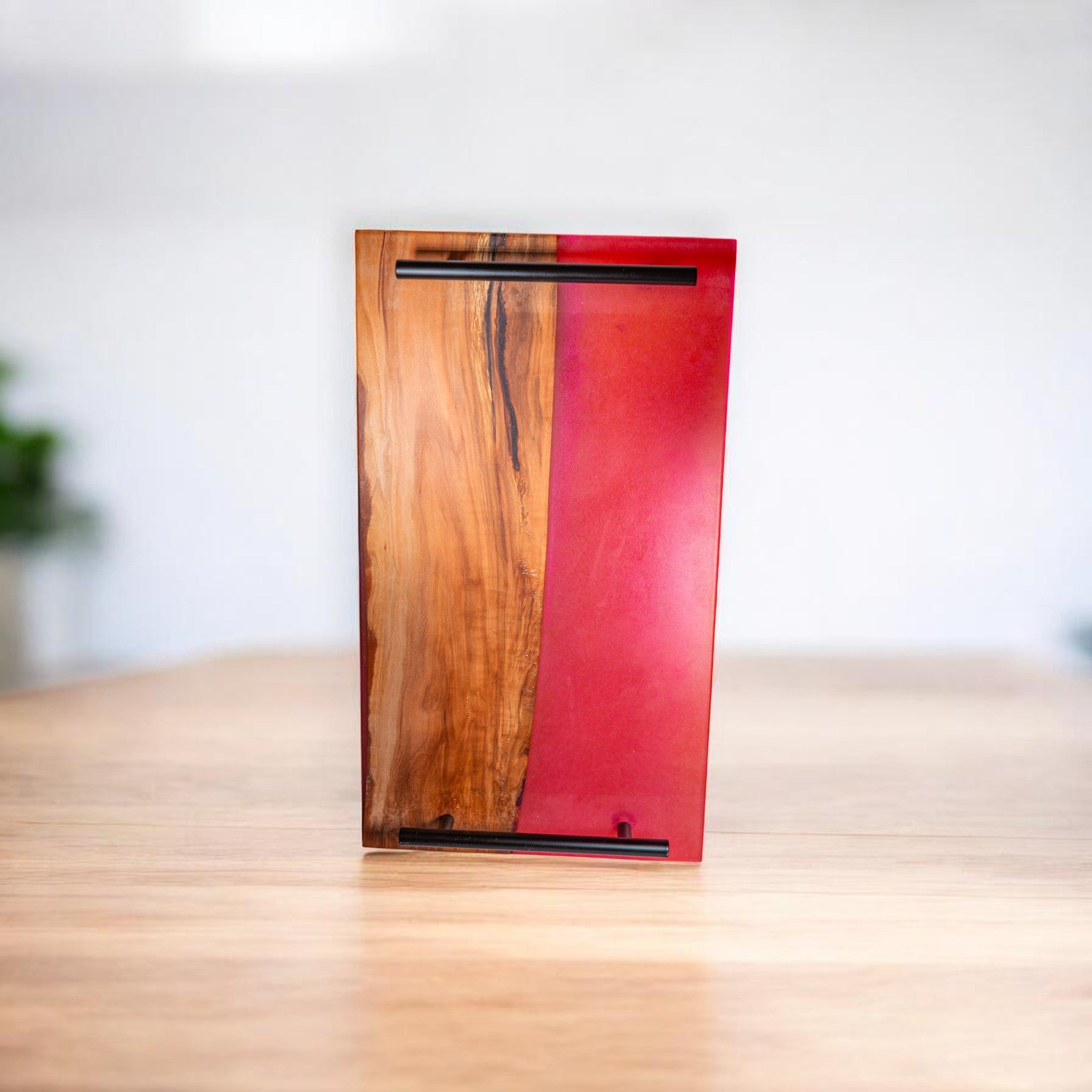 Pink Epoxy Cherry Charcuterie Boards/Serving Board with Handle