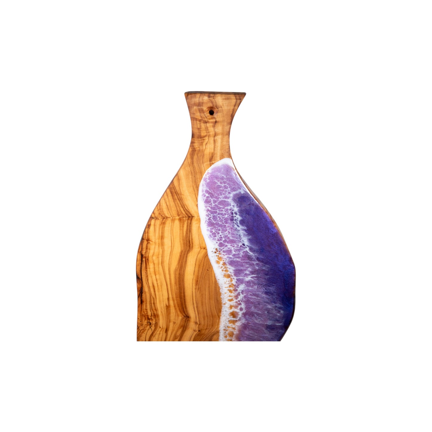 Purple Handcrafted Ocean Wave Olive Wood Charcuterie Board - Serving Platter