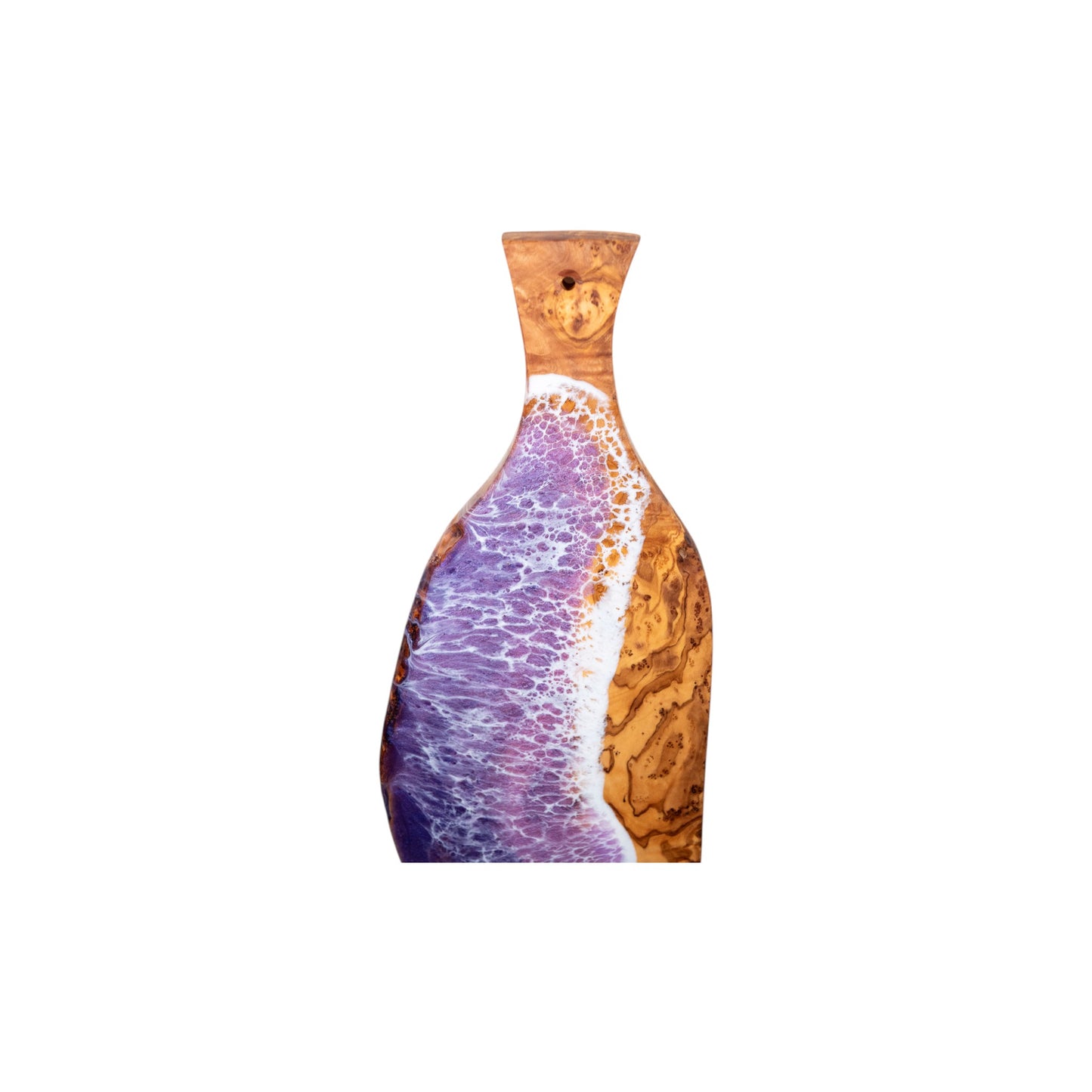 Purple Handcrafted Ocean Wave Olive Wood Charcuterie Board - Serving Platter