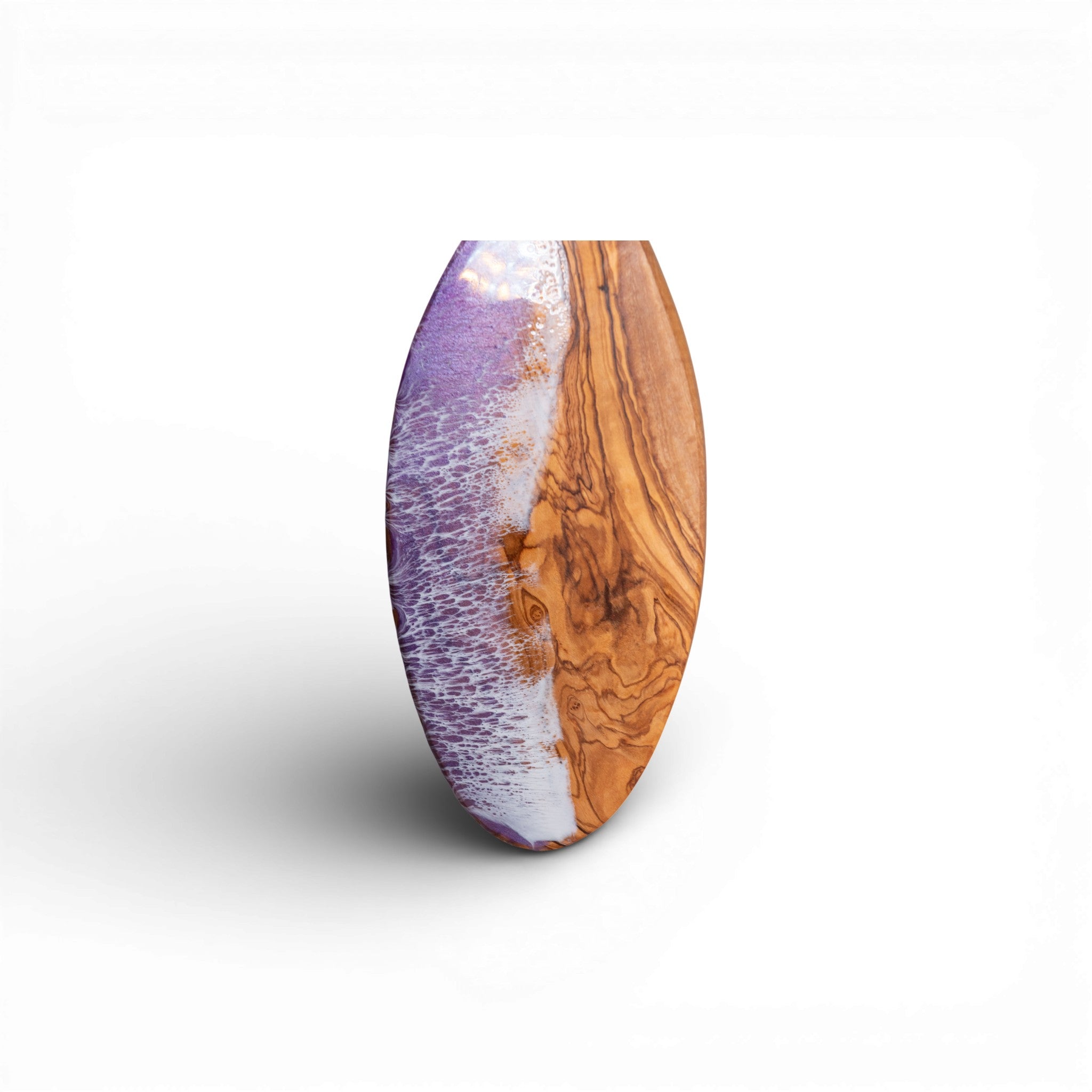 Purple Handcrafted Ocean Wave Olive Wood Charcuterie Board - Serving Platter