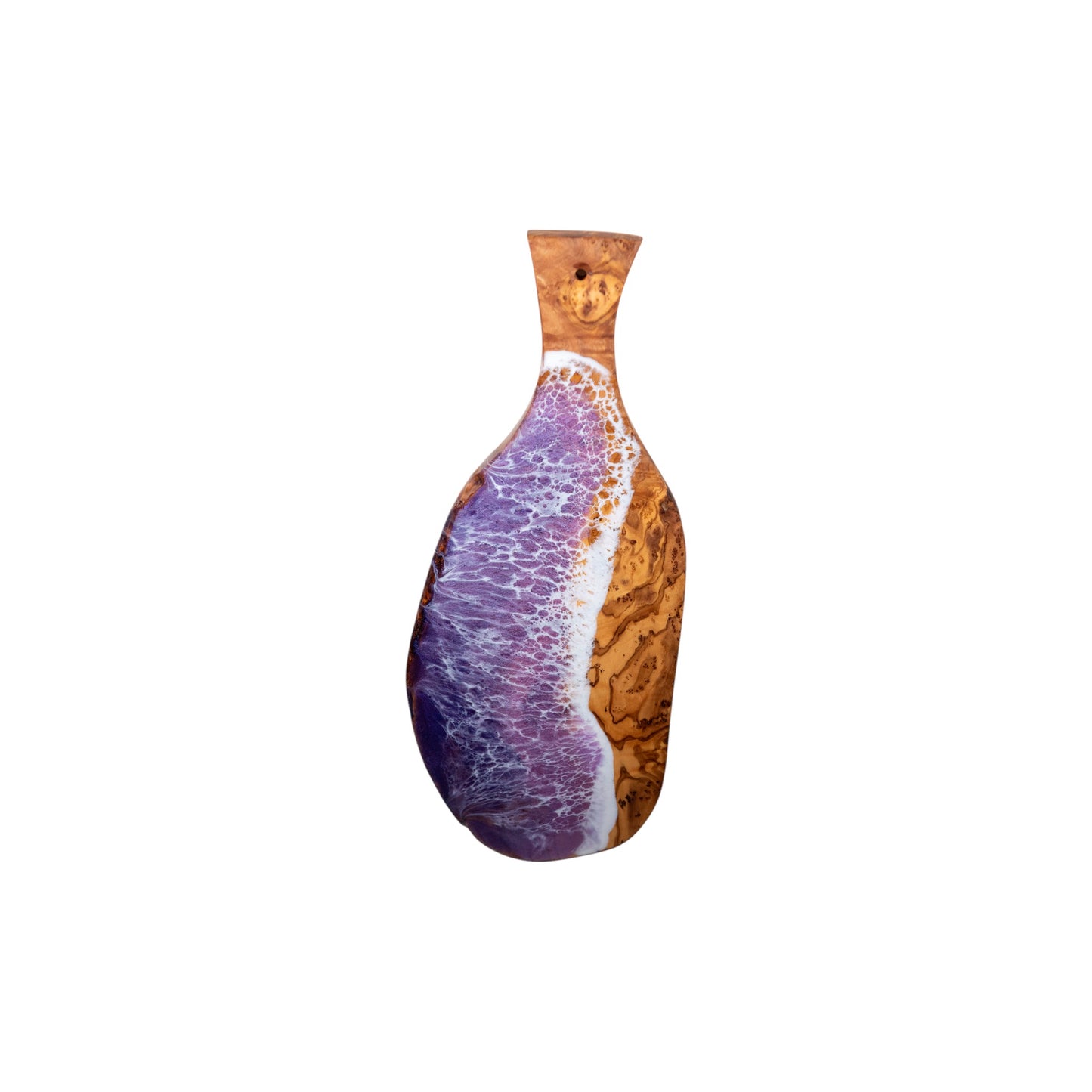 Purple Handcrafted Ocean Wave Olive Wood Charcuterie Board - Serving Platter
