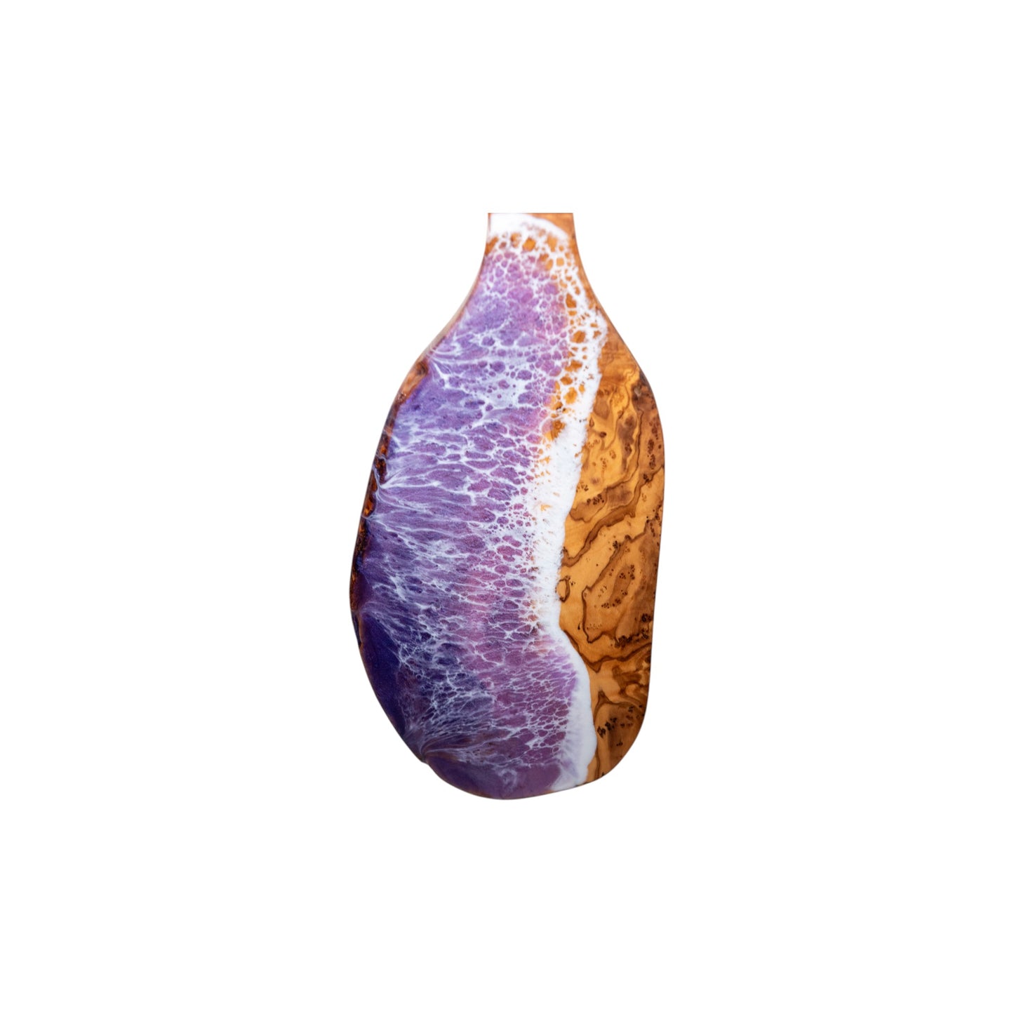 Purple Handcrafted Ocean Wave Olive Wood Charcuterie Board - Serving Platter