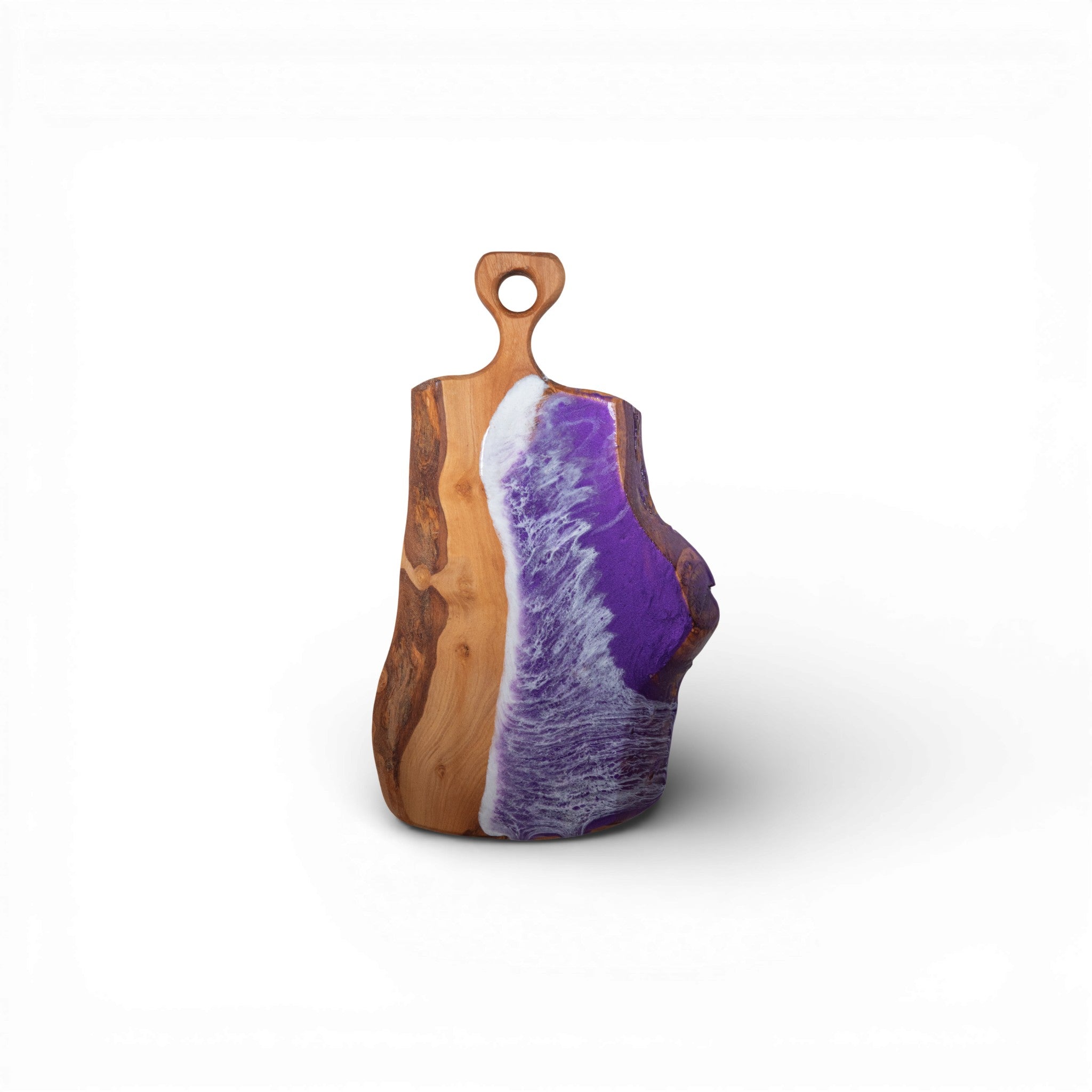 Purple Handcrafted Ocean Wave Olive Wood Charcuterie Board - Serving Platter