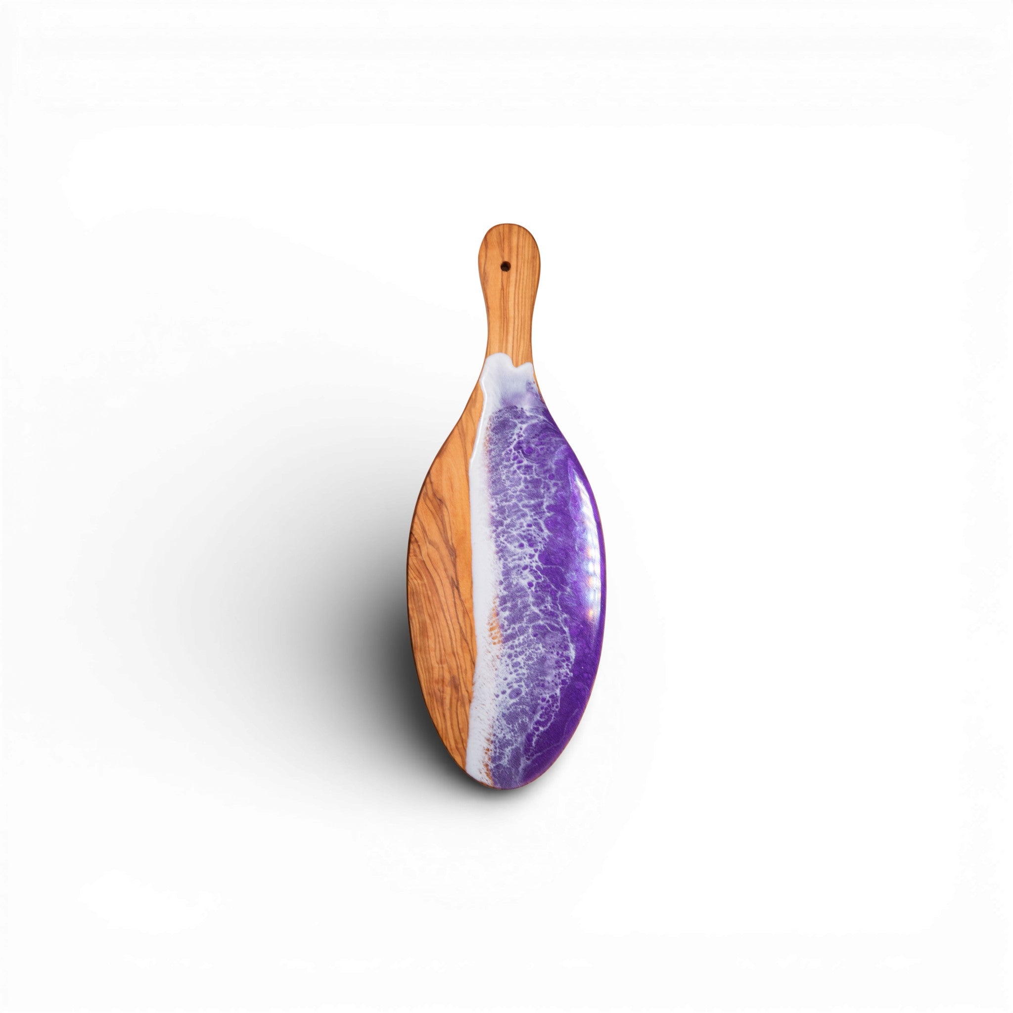 Purple Handcrafted Ocean Wave Olive Wood Charcuterie Board - Serving Platter