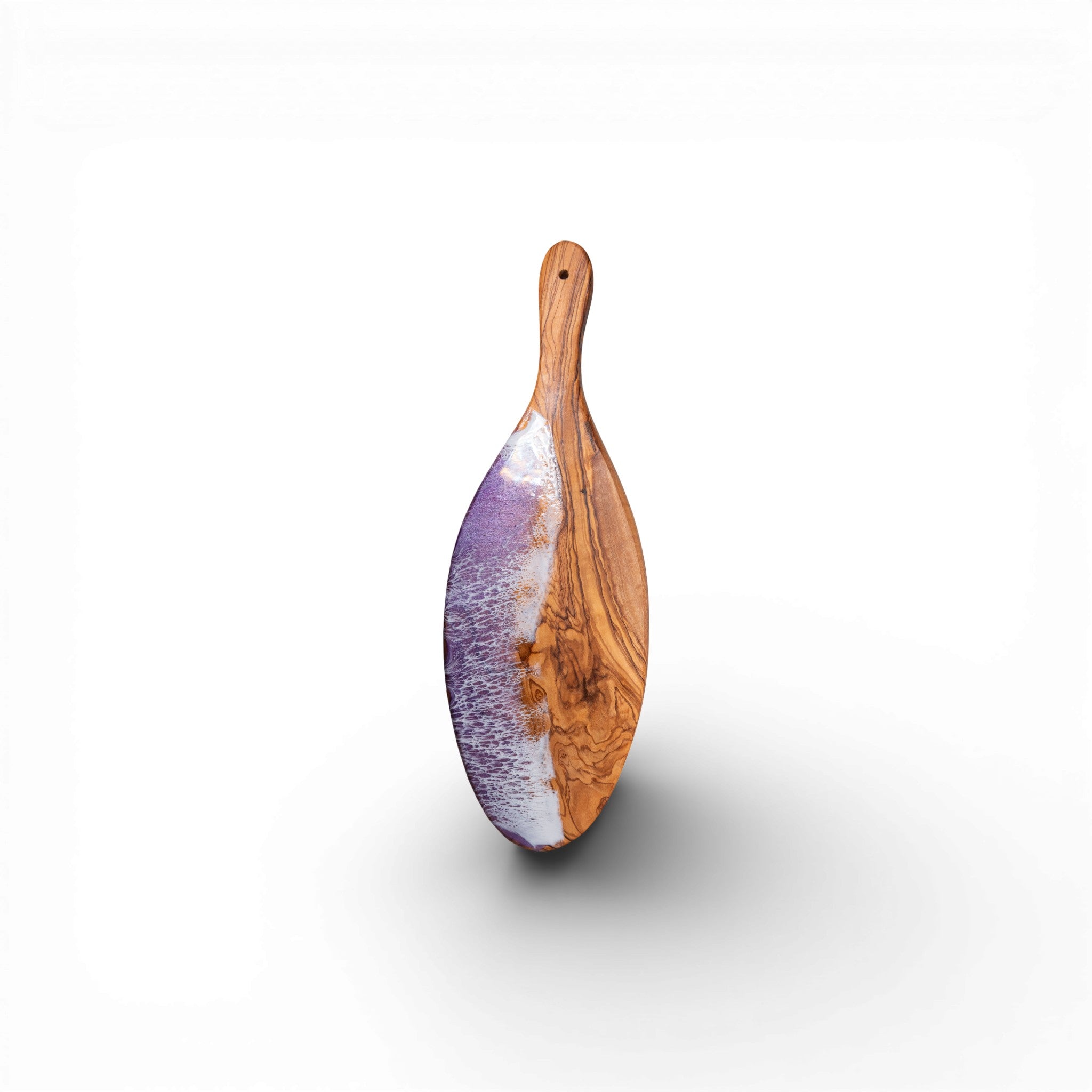 Purple Handcrafted Ocean Wave Olive Wood Charcuterie Board - Serving Platter