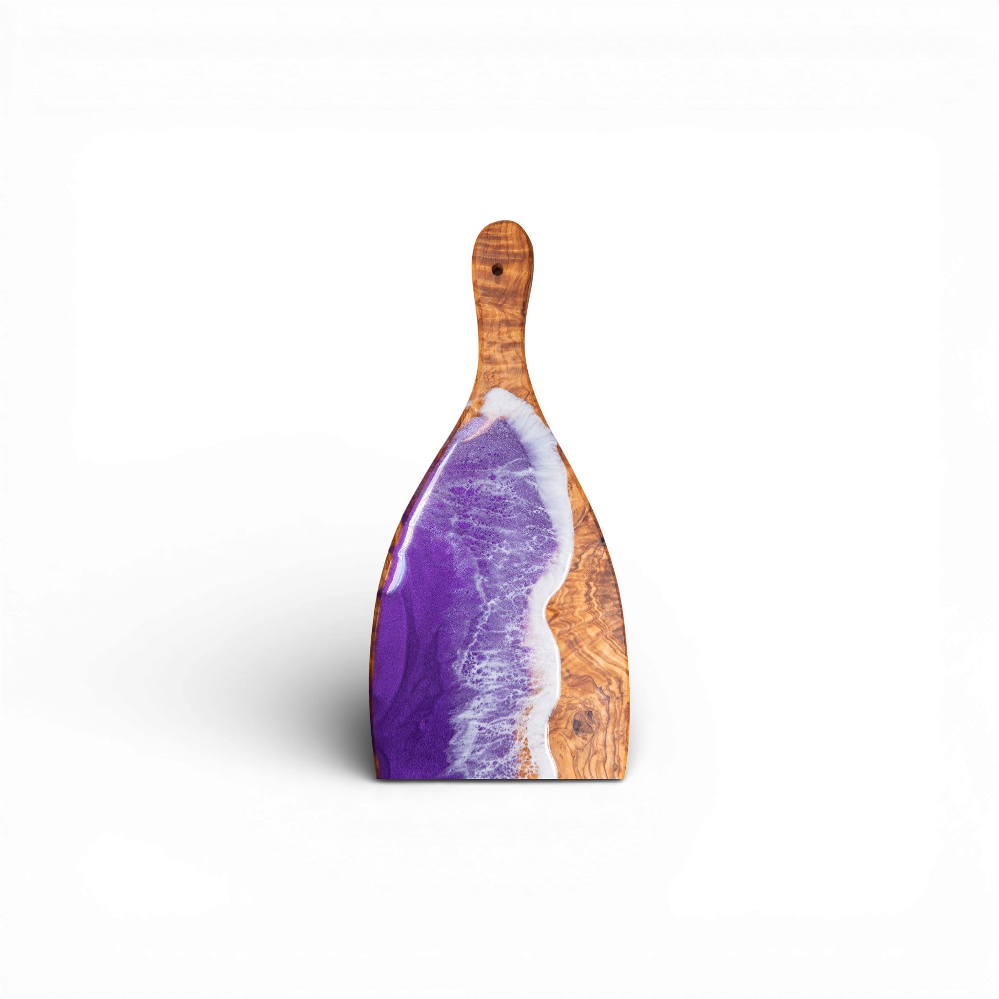 Purple Handcrafted Ocean Wave Olive Wood Charcuterie Board - Serving Platter