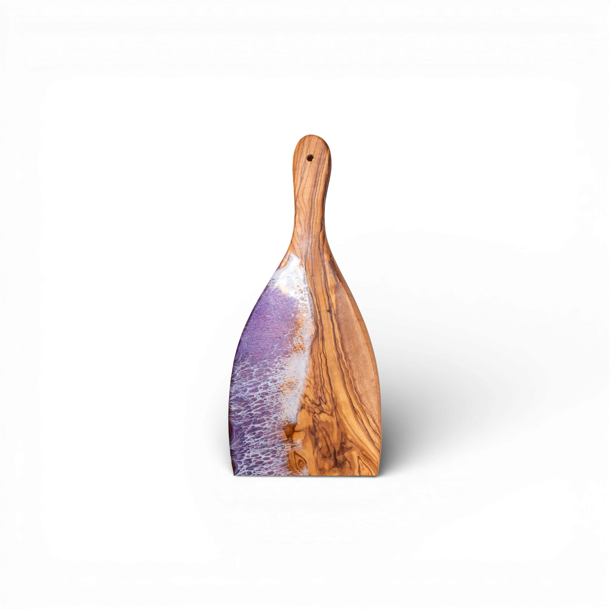 Purple Handcrafted Ocean Wave Olive Wood Charcuterie Board - Serving Platter