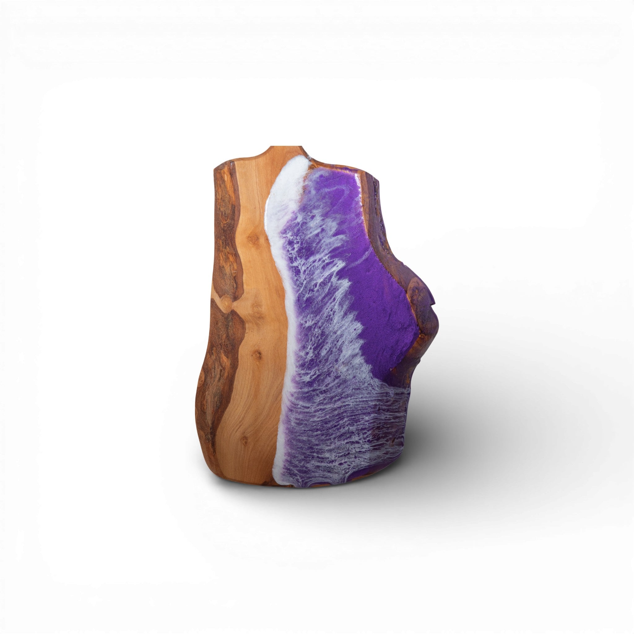 Purple Handcrafted Ocean Wave Olive Wood Charcuterie Board - Serving Platter