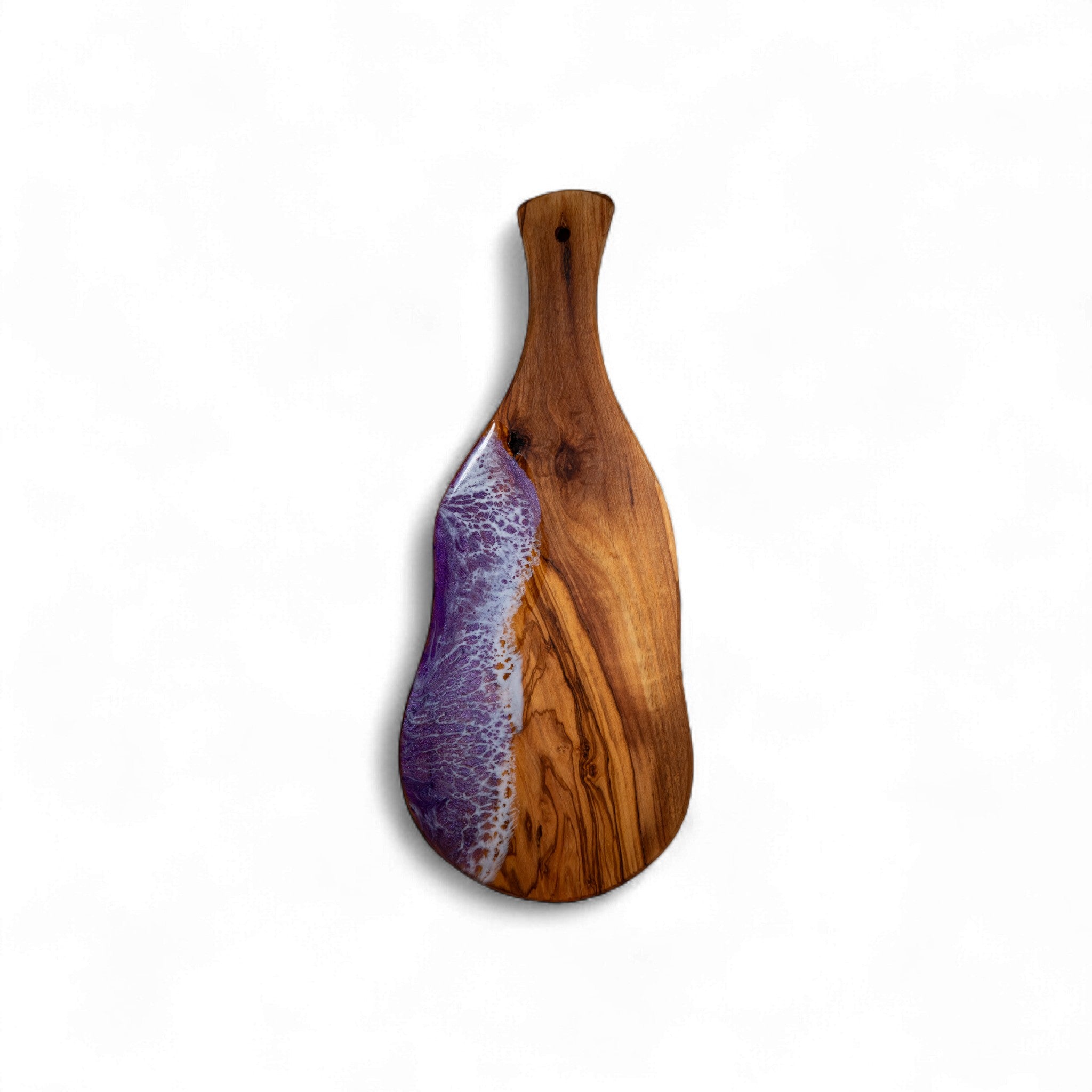 Purple Handcrafted Ocean Wave Olive Wood Charcuterie Board - Serving Platter