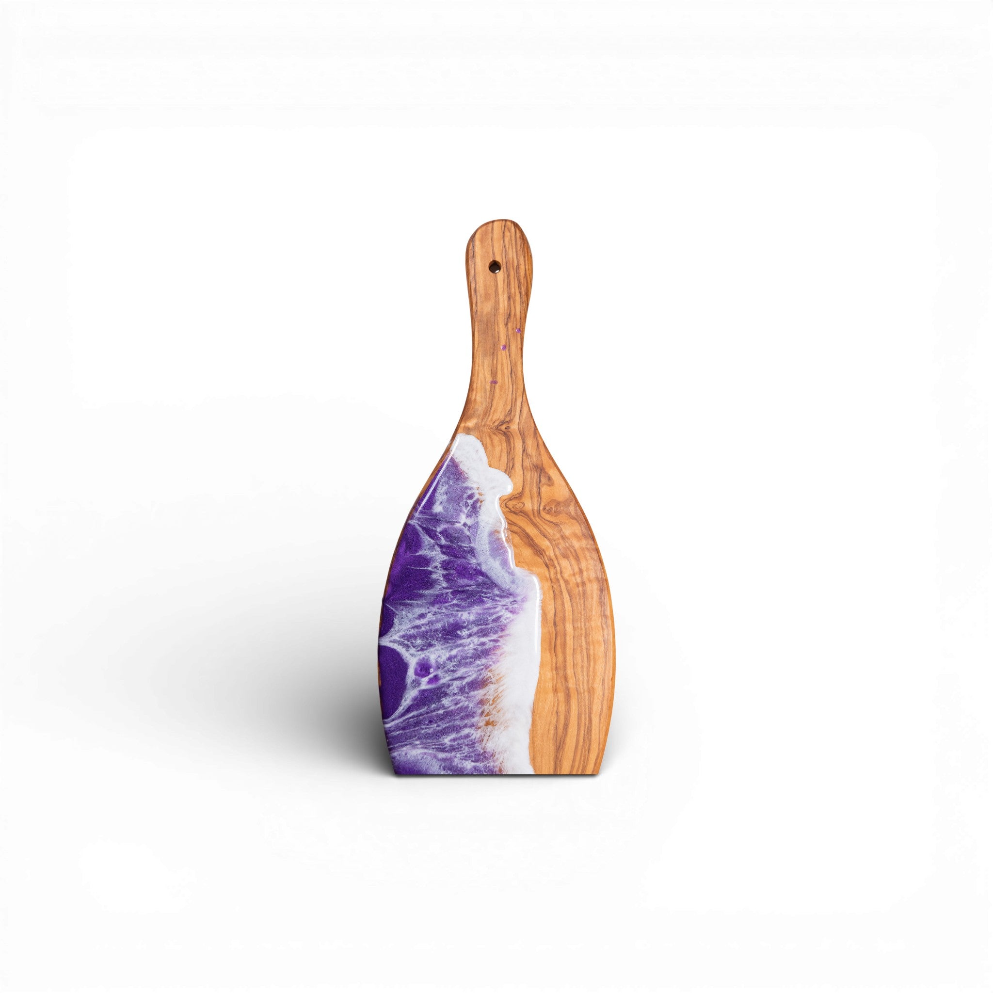 Purple Handcrafted Ocean Wave Olive Wood Charcuterie Board - Serving Platter