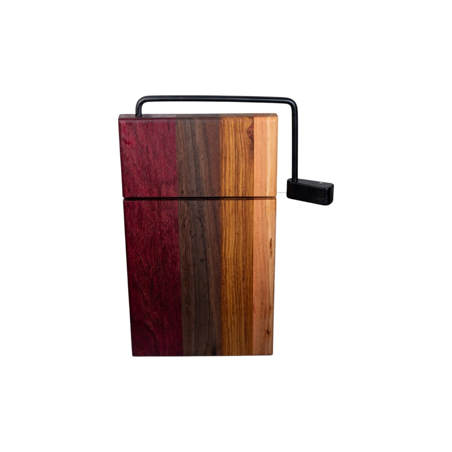 Purple Heart, Walnut, Canary, and Maple Cheese Slicer Board