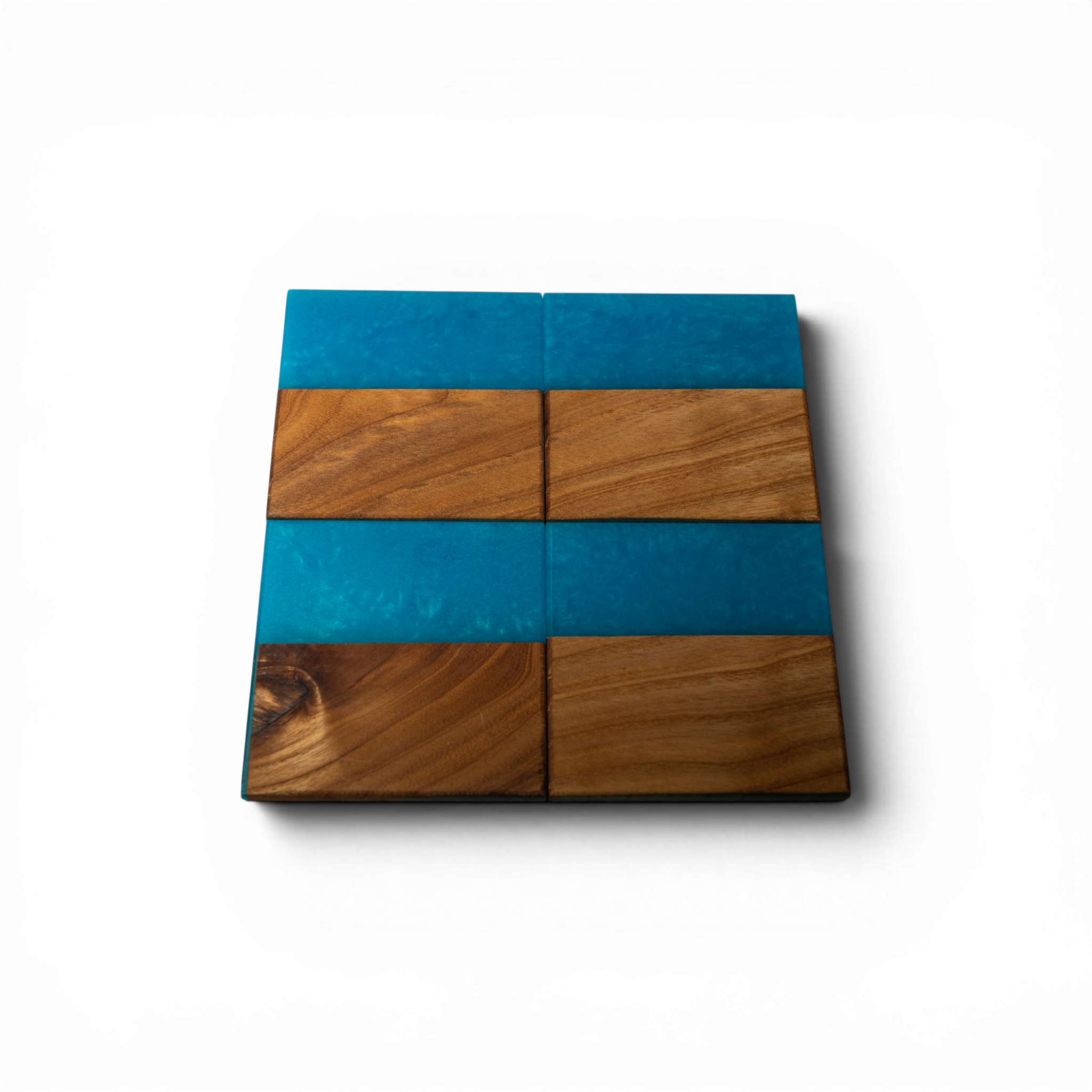 Sassafras with Sea Blue Epoxy Coaster