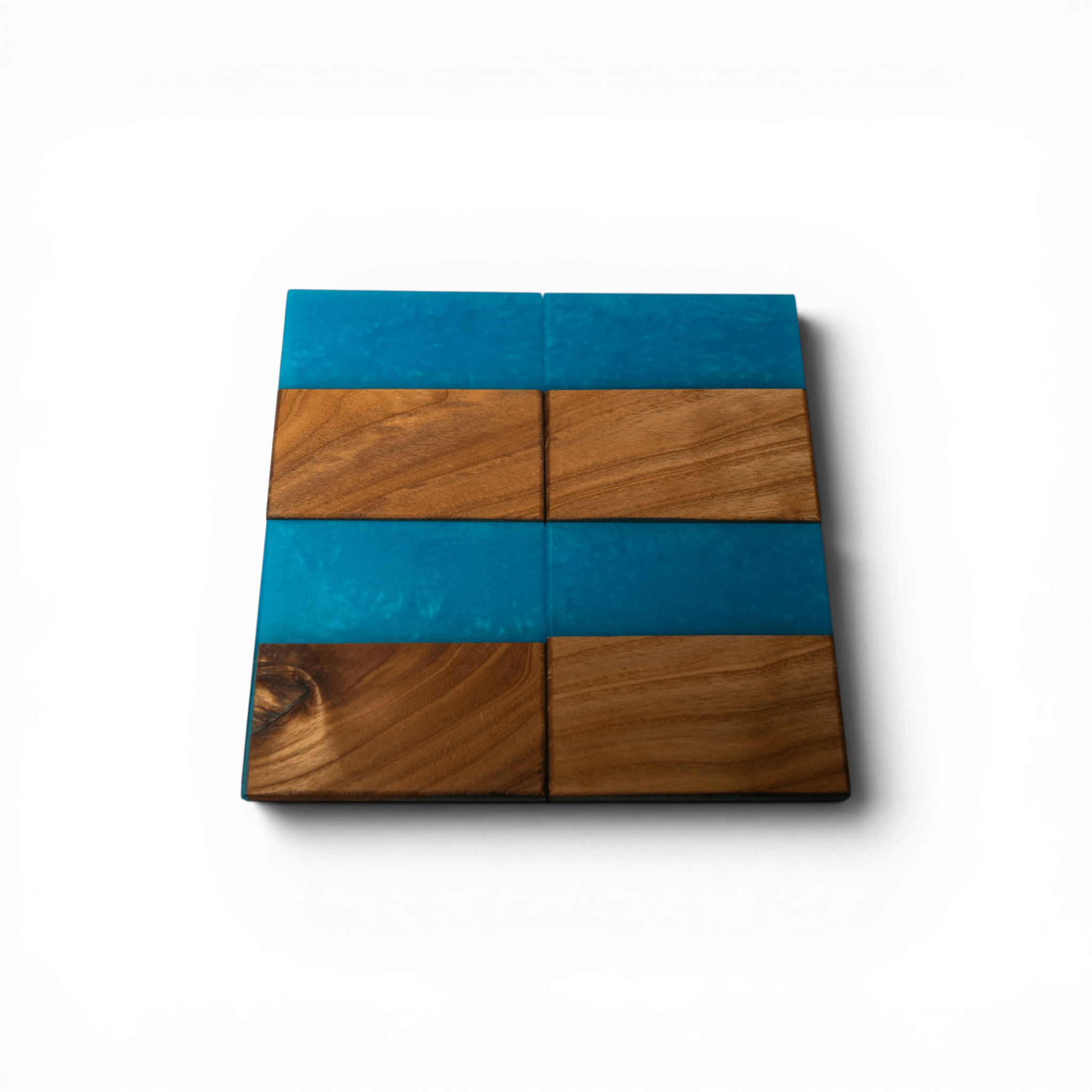 Sassafras with Sea Blue Epoxy Coaster