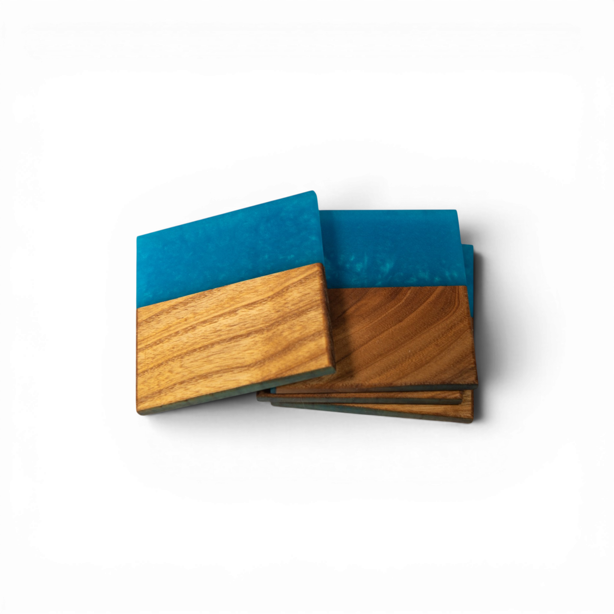 Sassafras with Sea Blue Epoxy Coaster