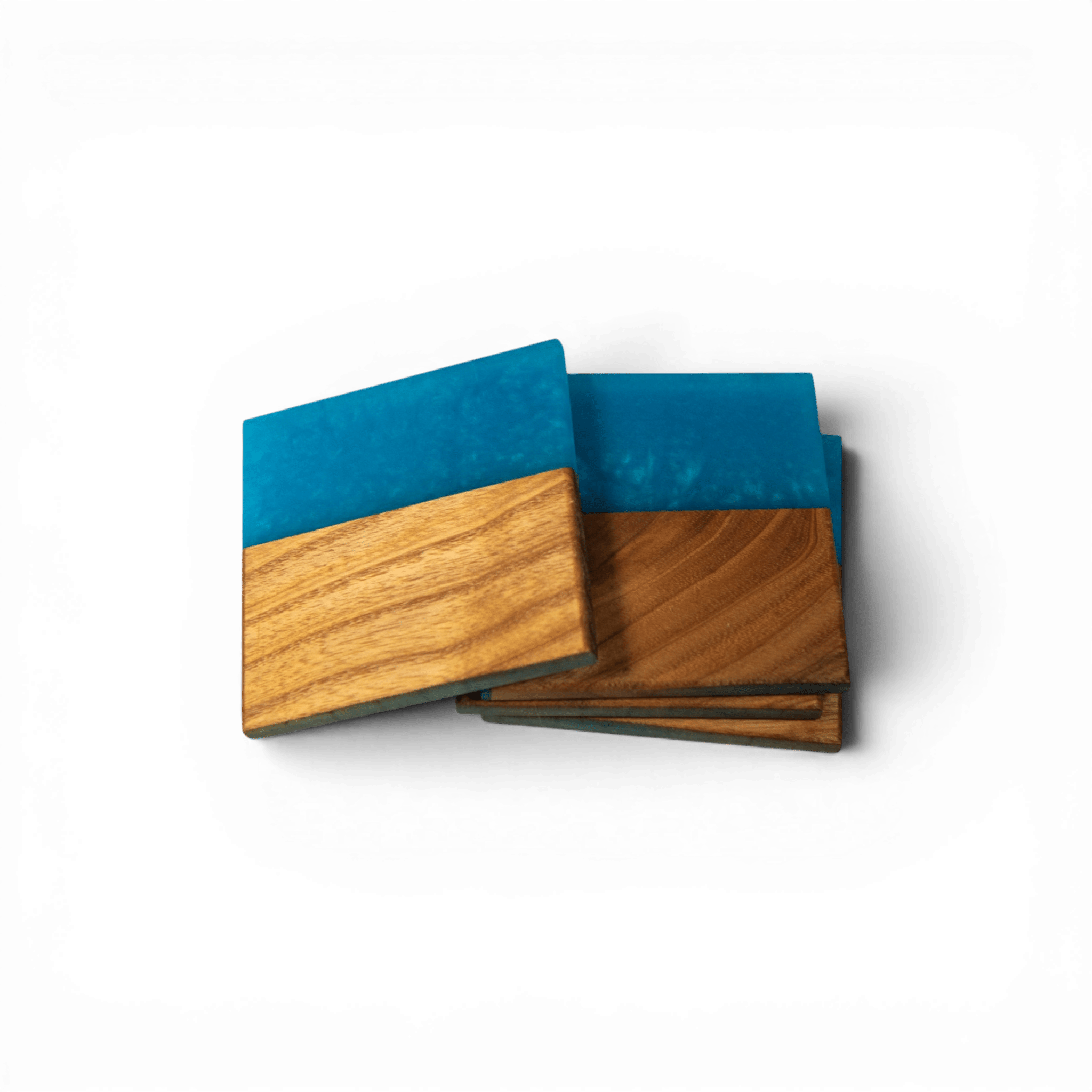 Sassafras with Sea Blue Epoxy Coaster