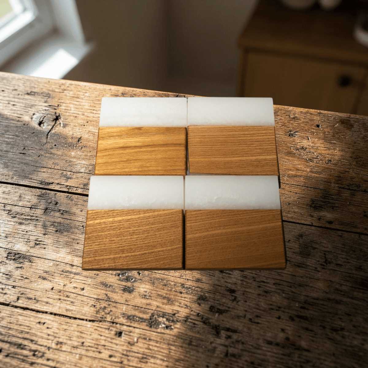 Sassafras with White Epoxy Coaster