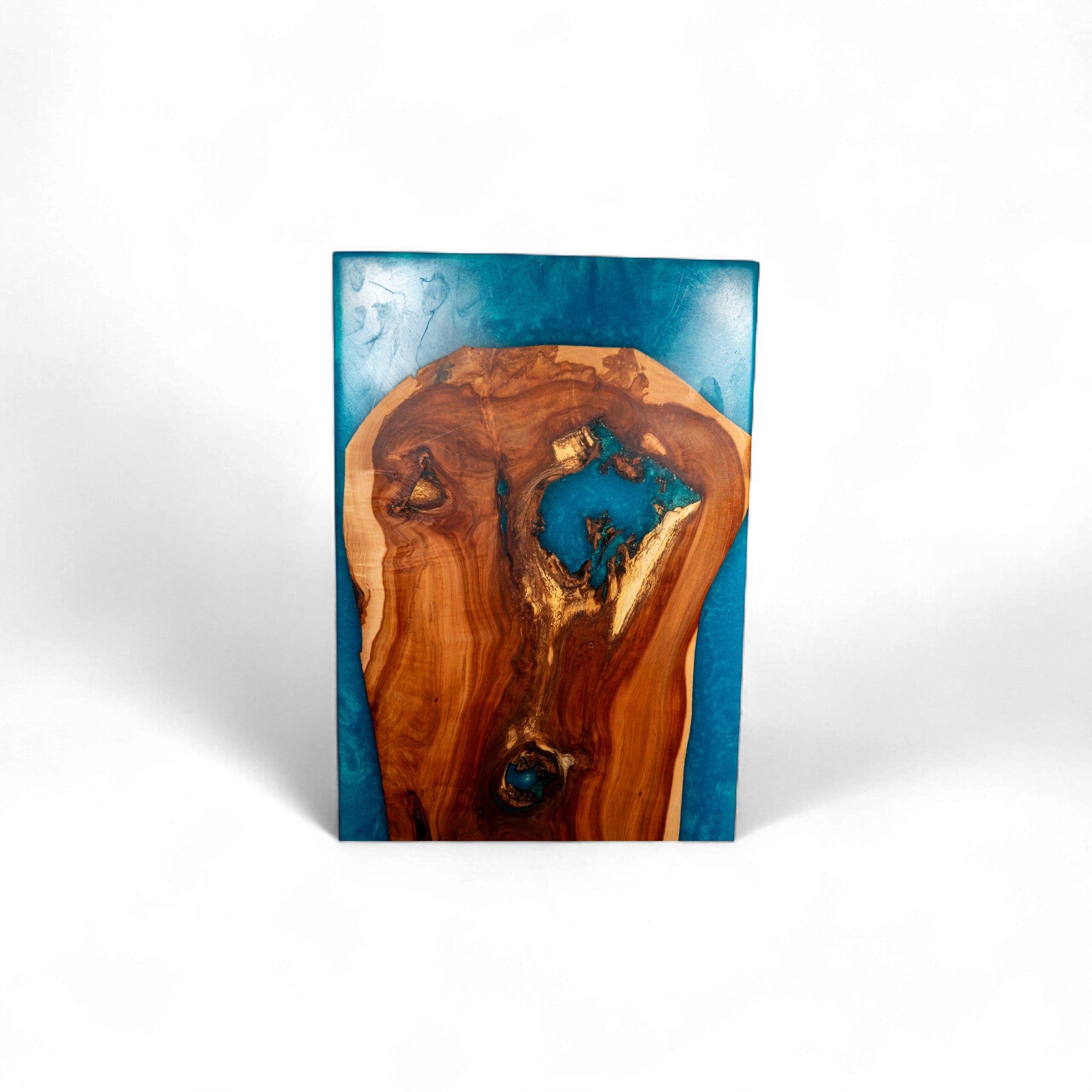 Sea Blue Epoxy Apple Charcuterie Boards/Serving Board