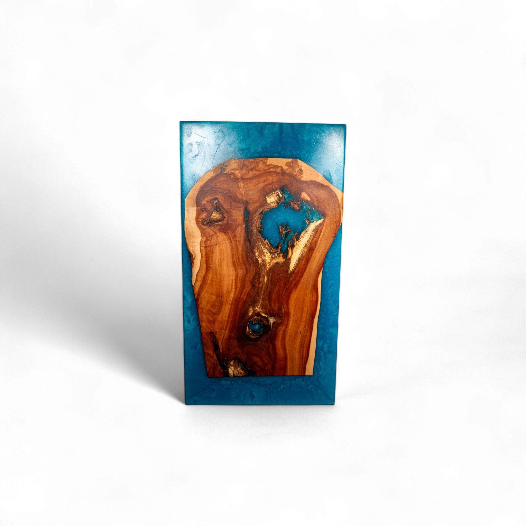 Sea Blue Epoxy Apple Charcuterie Boards/Serving Board