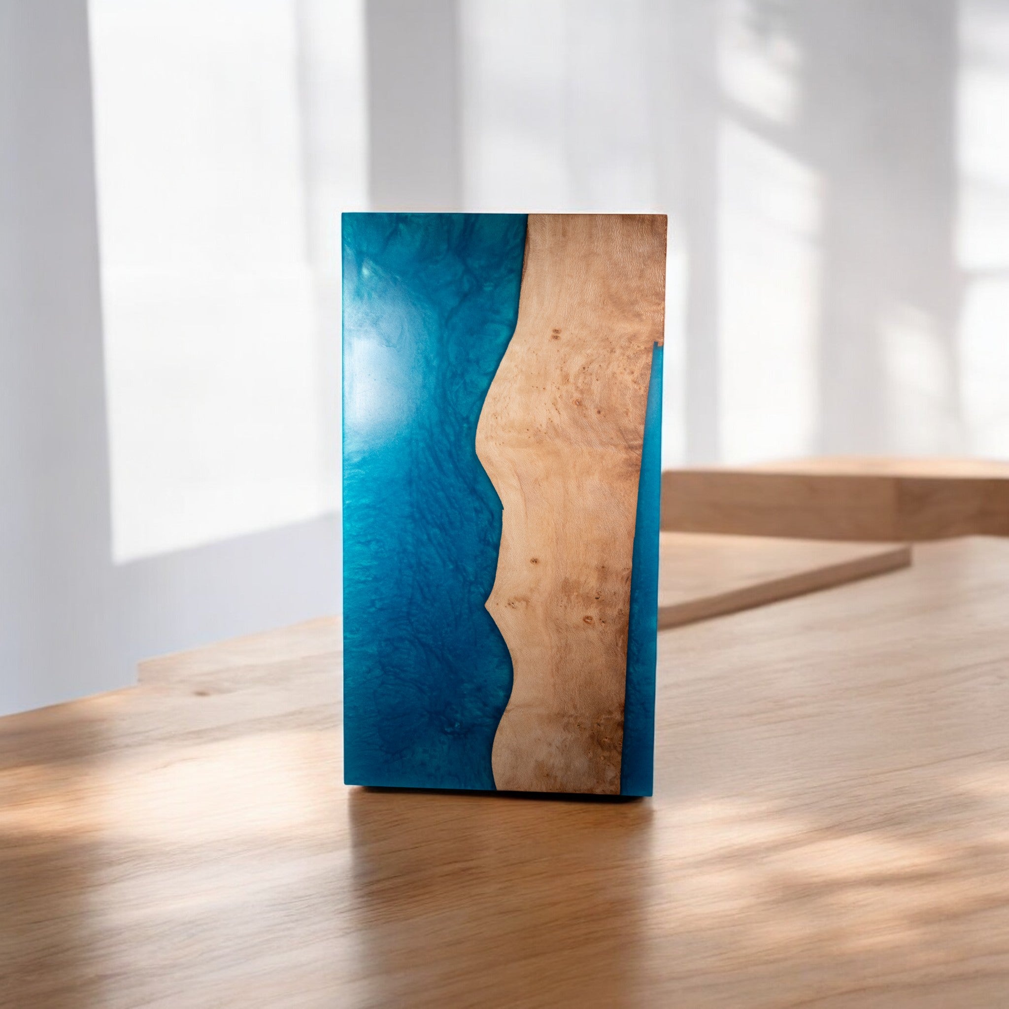 Sycamore Wood with Sea Blue Epoxy Charcuterie Boards/Serving Board
