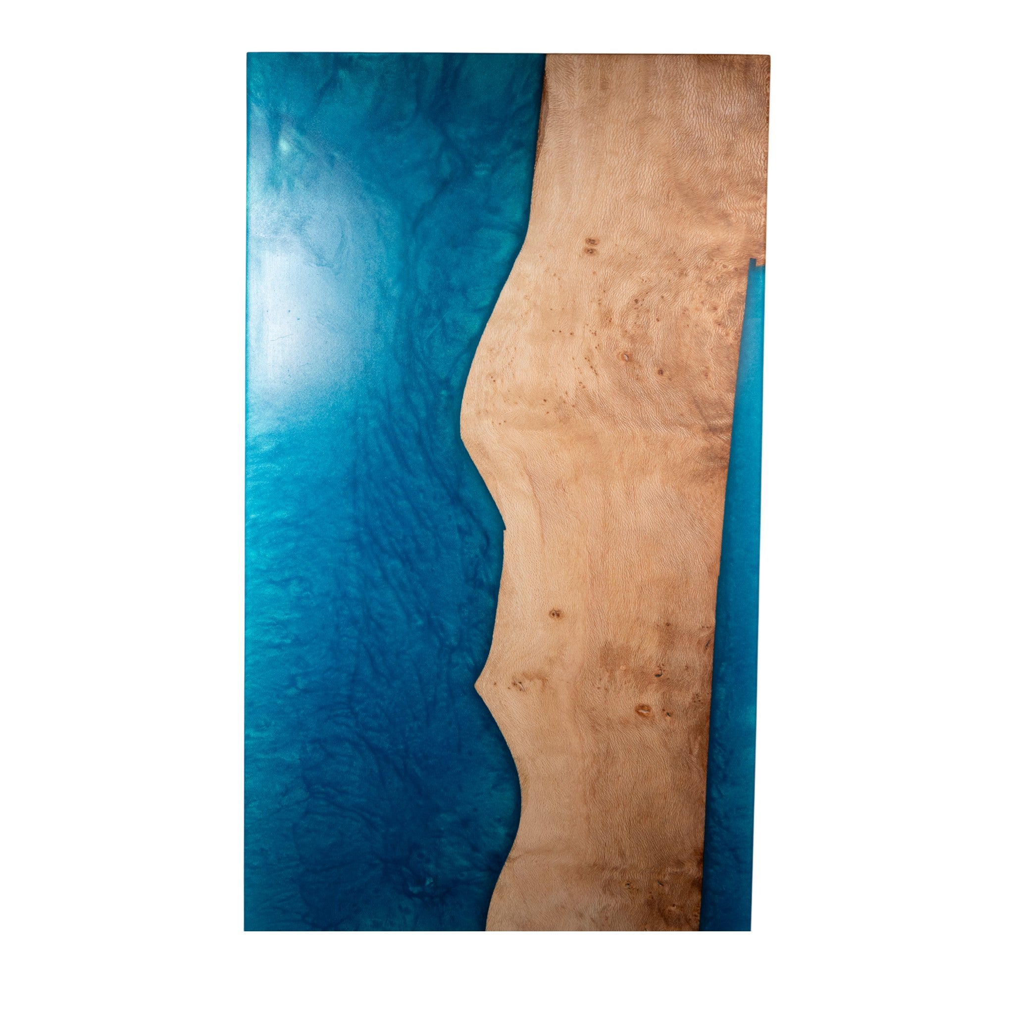 Sycamore Wood with Sea Blue Epoxy Charcuterie Boards/Serving Board