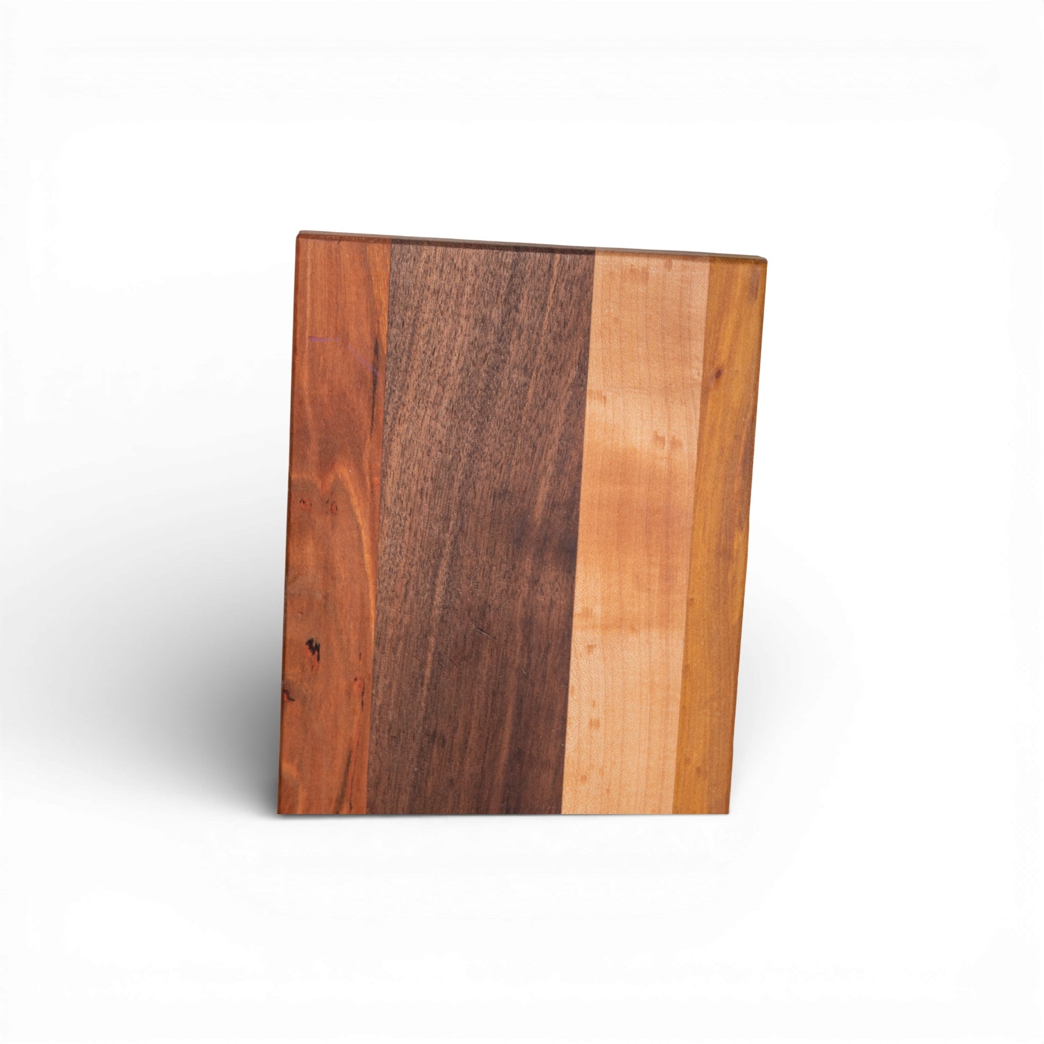 Multi-wood serving board walnut ash cherry finish