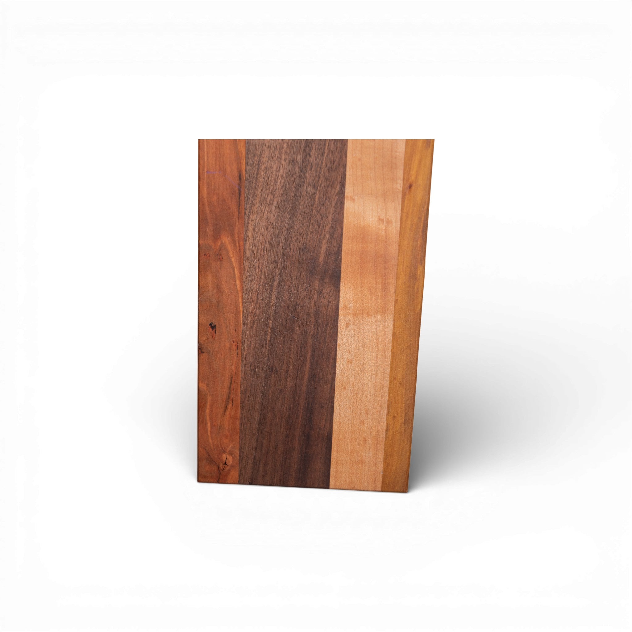 Hardwood cutting board walnut ash cherry grain detail