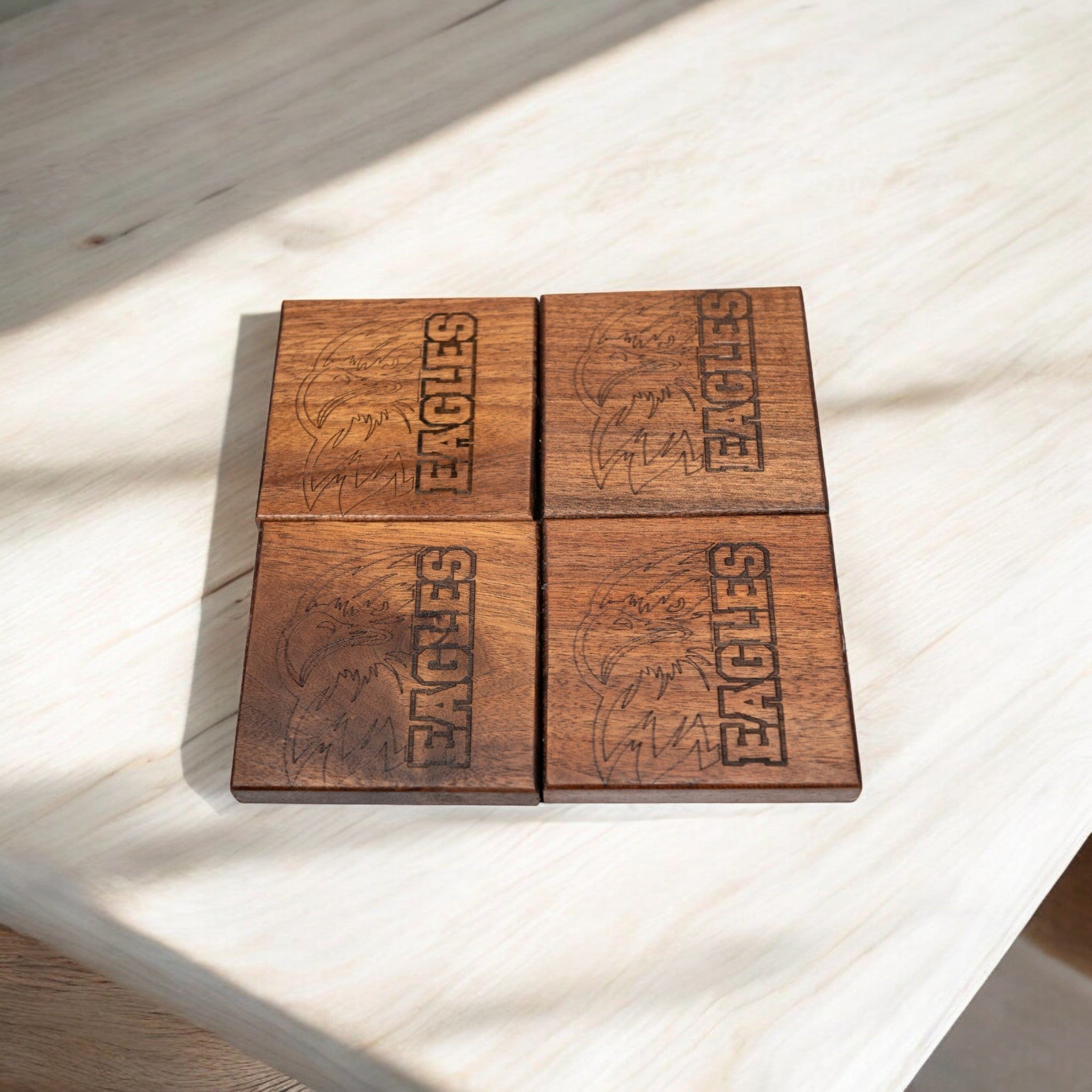 Walnut Philadelphia Eagles Coaster