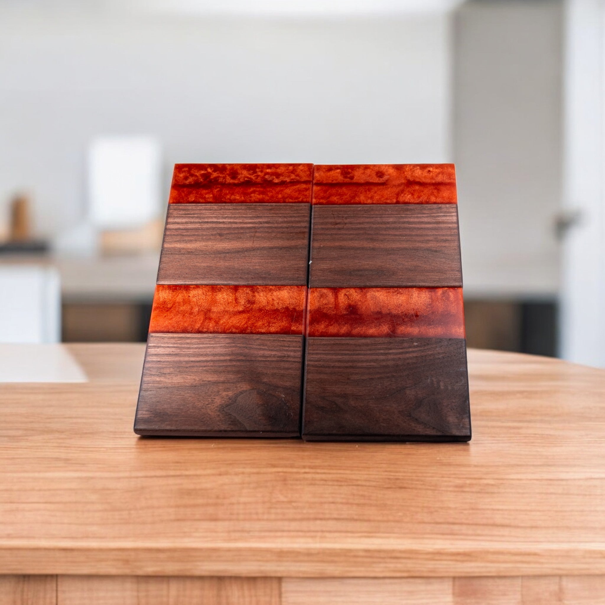 Walnut Wood with Copper Epoxy Coaster