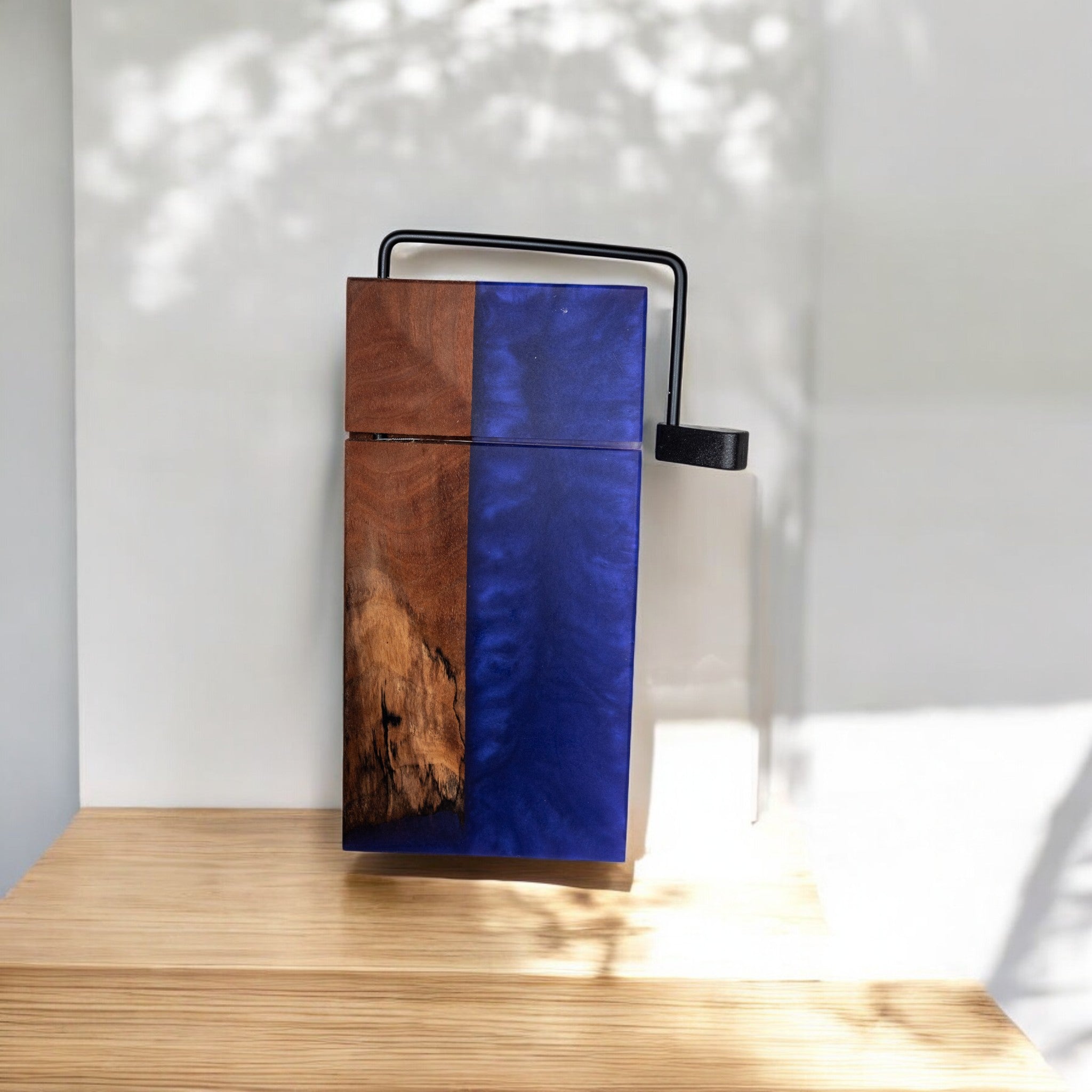 Walnut Wood with Purple Epoxy Cheese Slicer Board