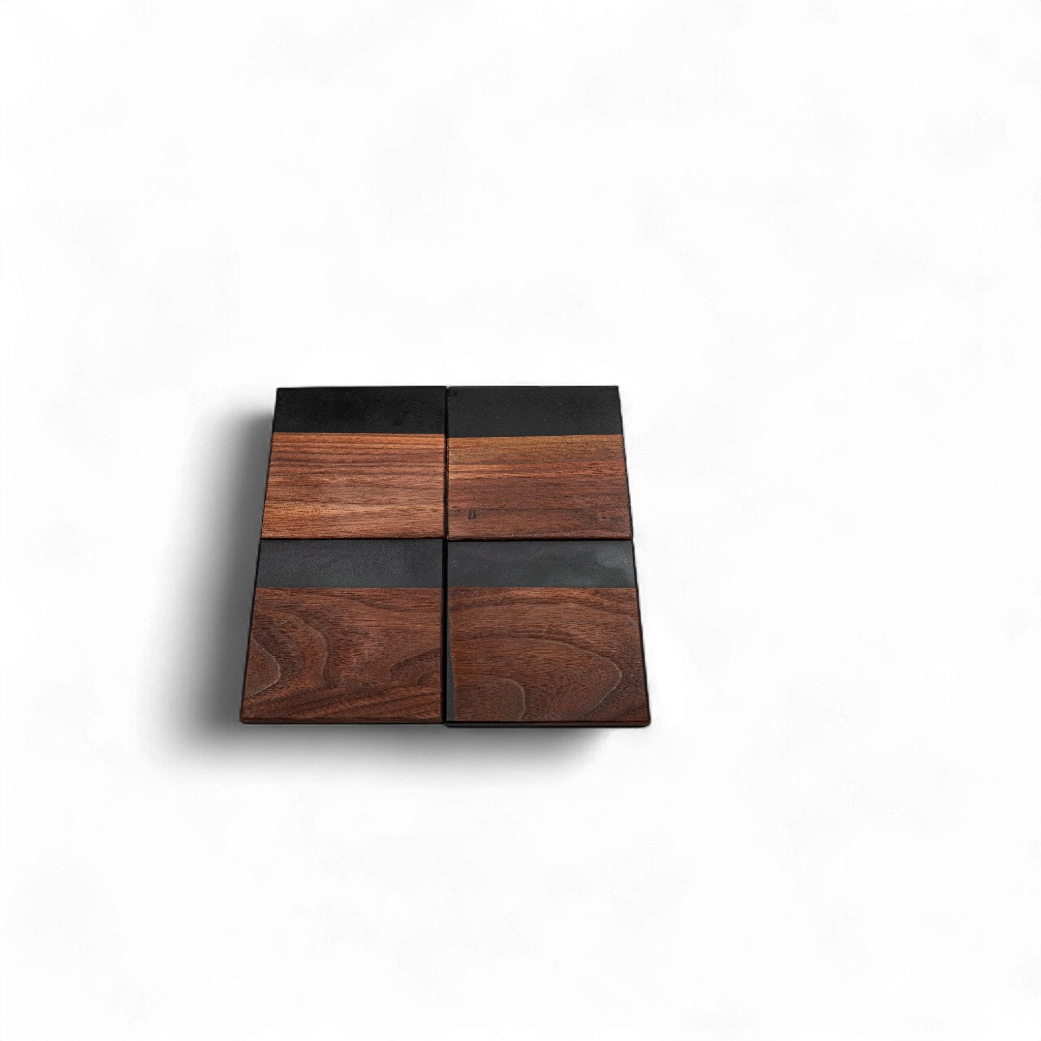 Walnut with Black Epoxy Coaster
