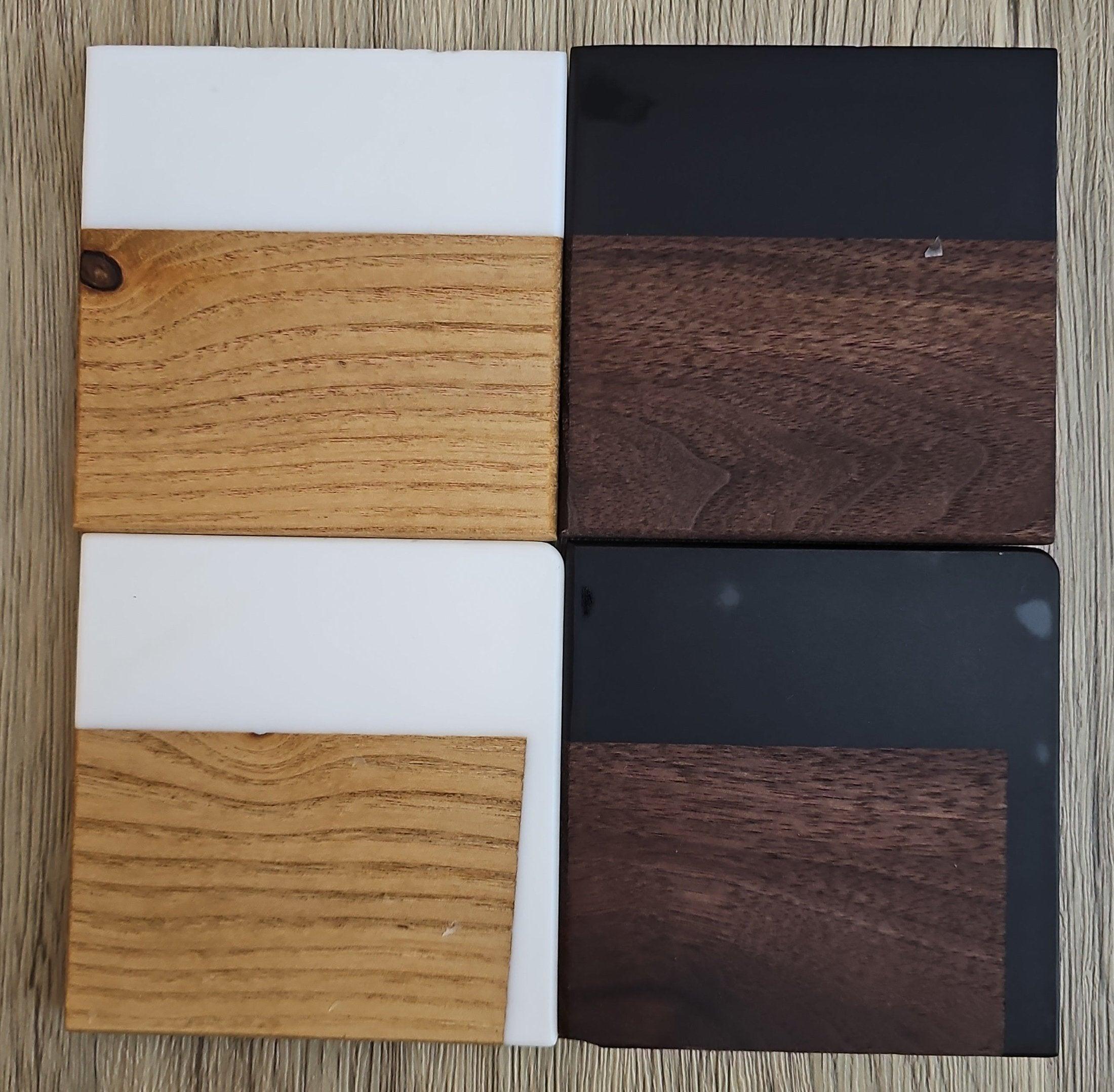 Walnut with Black/White Epoxy Coaster