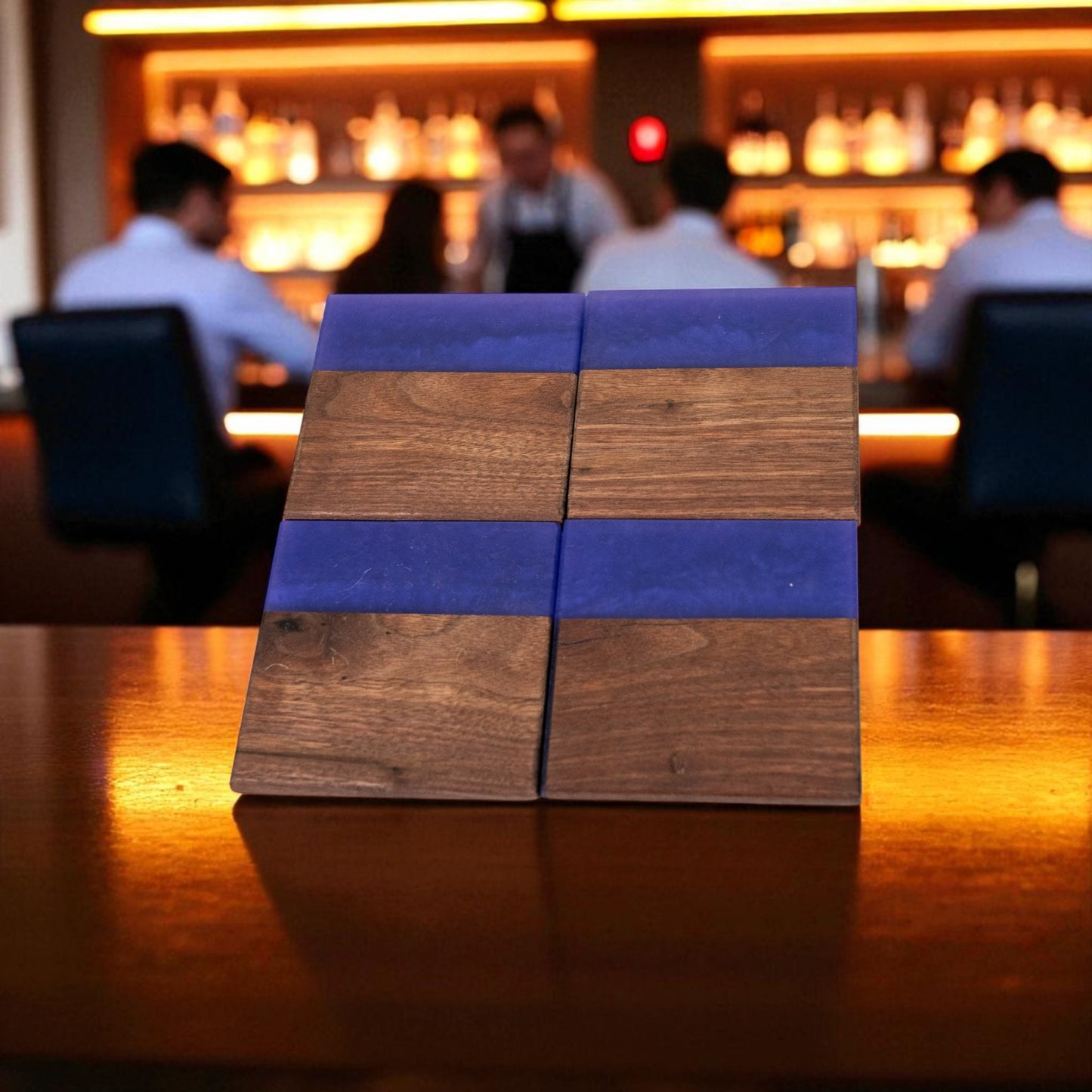 Walnut with Purple Epoxy Coaster
