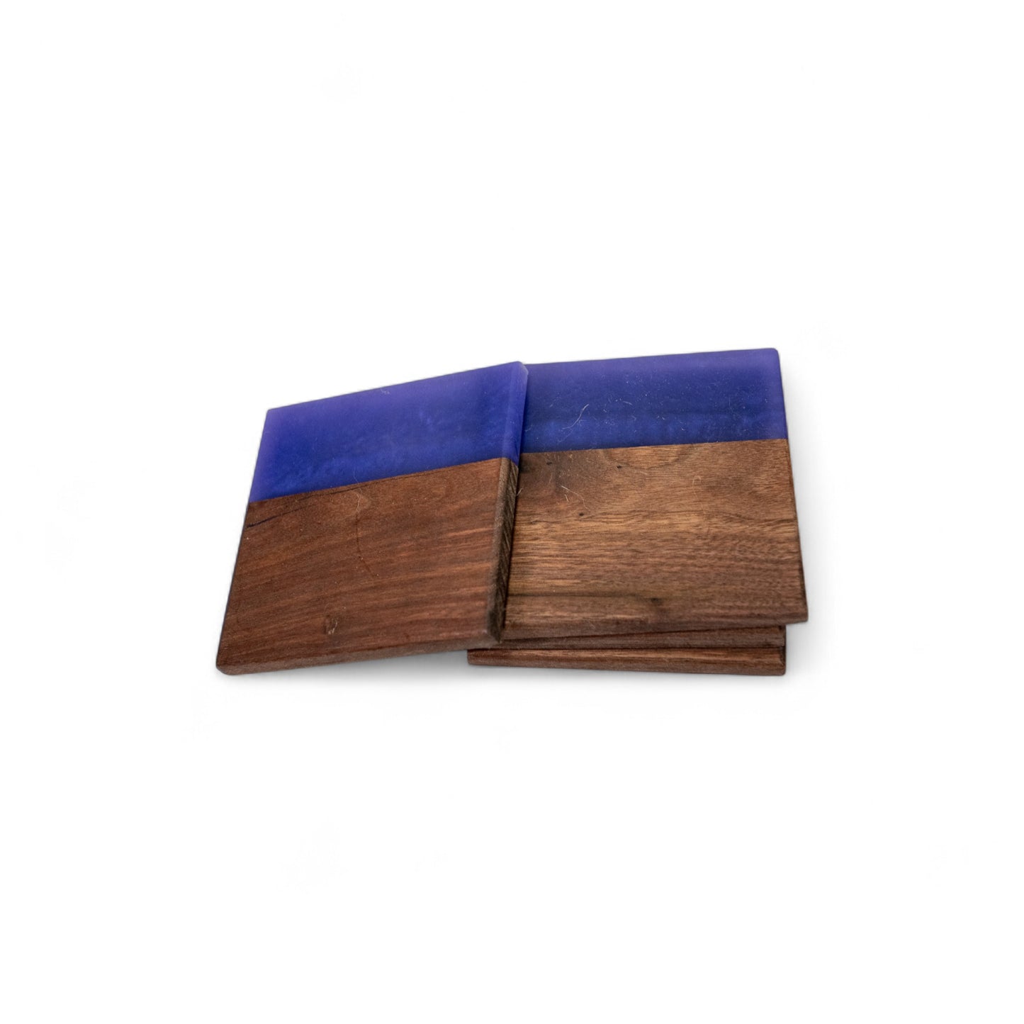 Walnut with Purple Epoxy Coaster