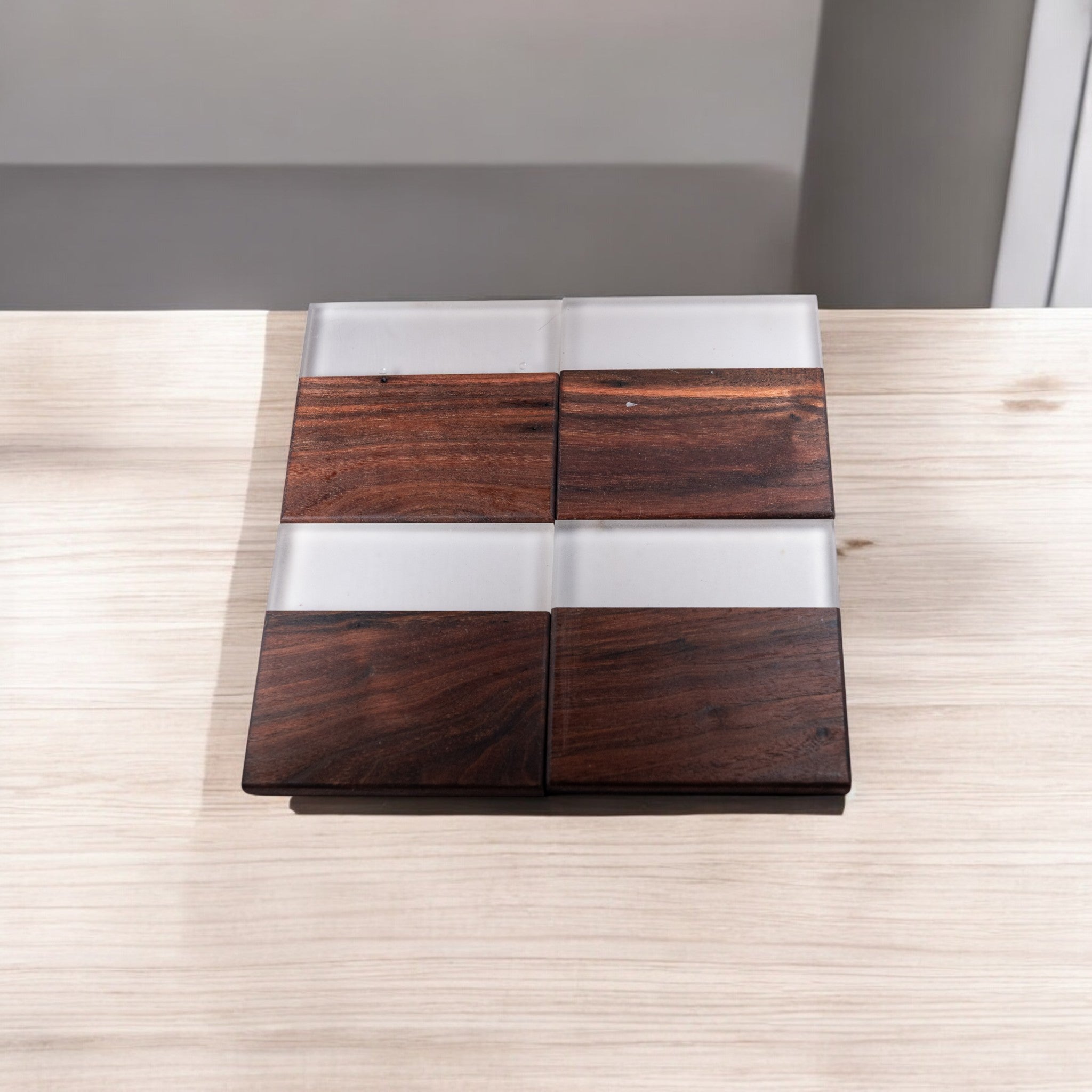 Walnut with Smoke Epoxy Coaster