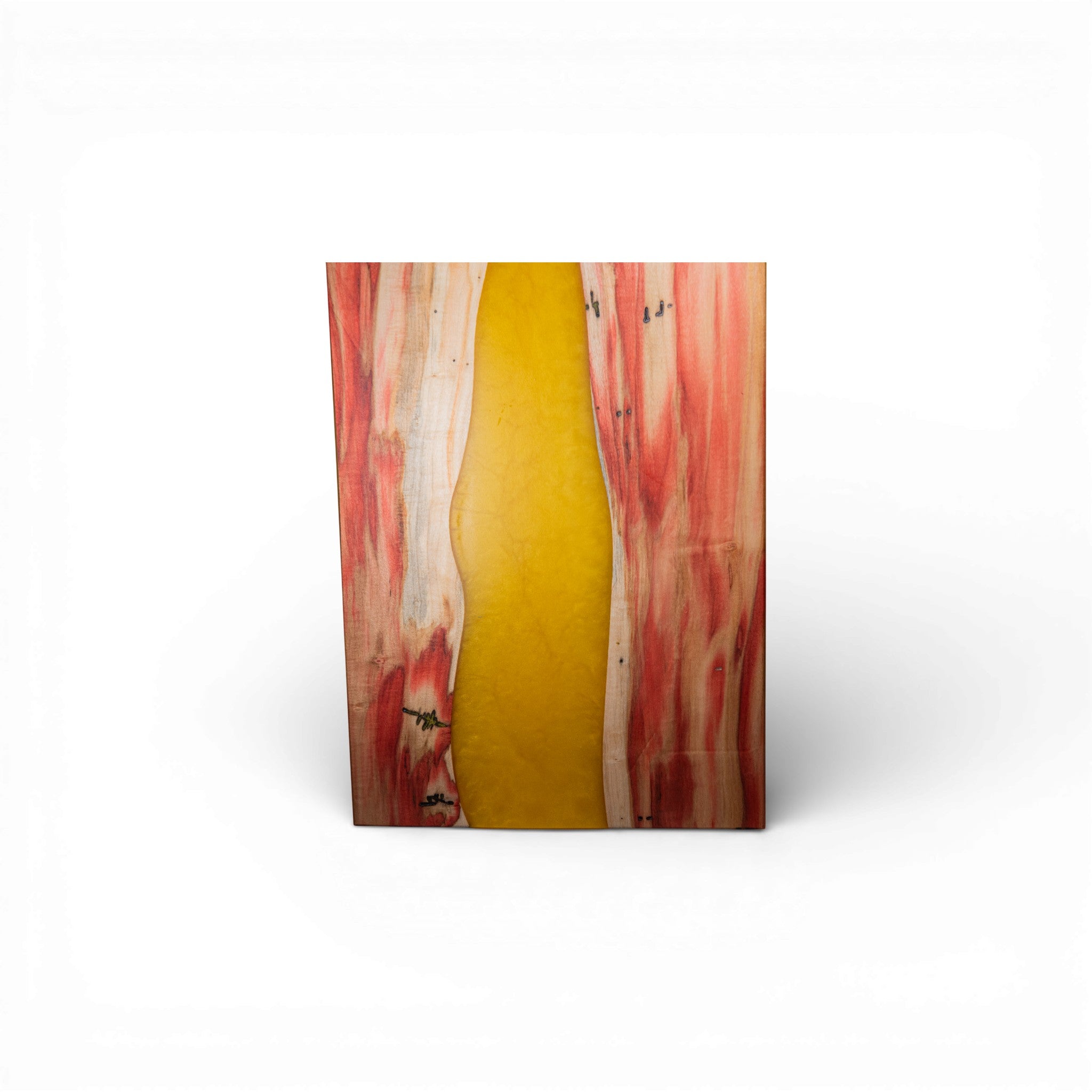 Yellow Epoxy Box Elder Wood Charcuterie Boards/Serving Board