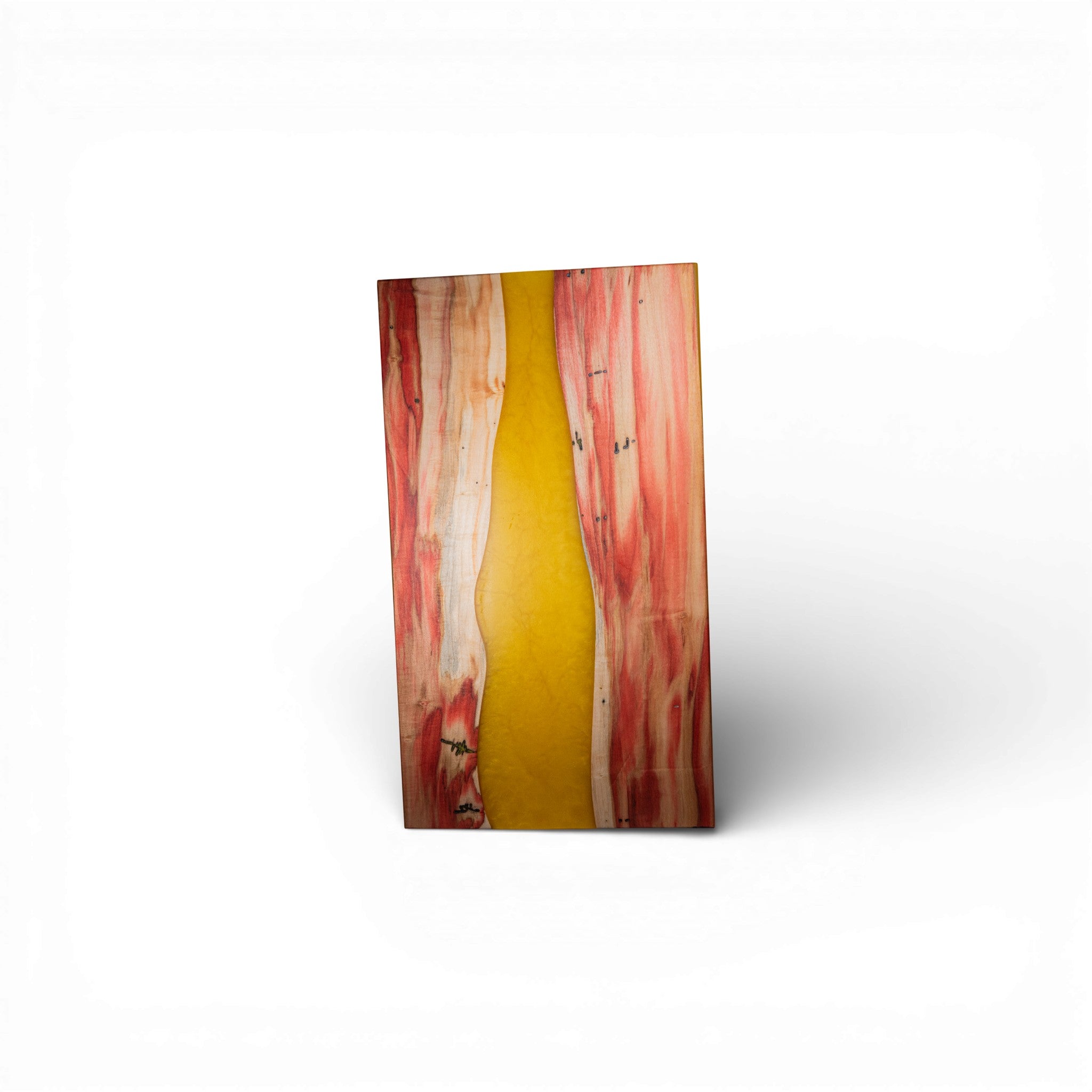Yellow Epoxy Box Elder Wood Charcuterie Boards/Serving Board