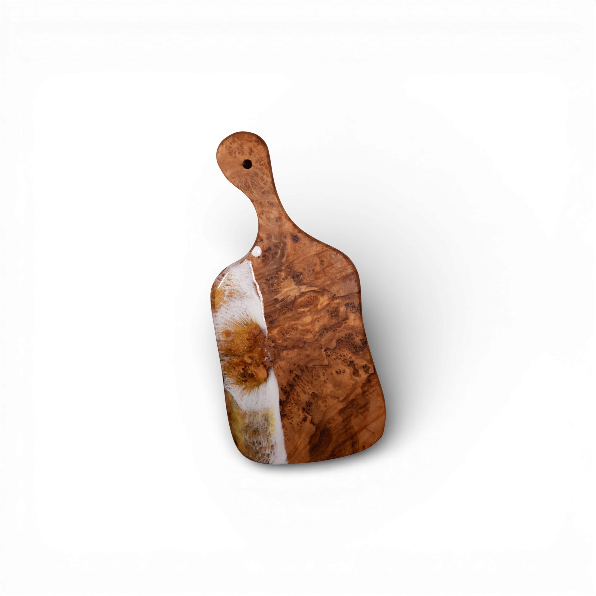 Yellow Handcrafted Ocean Wave Olive Wood Charcuterie Board - Serving Platter