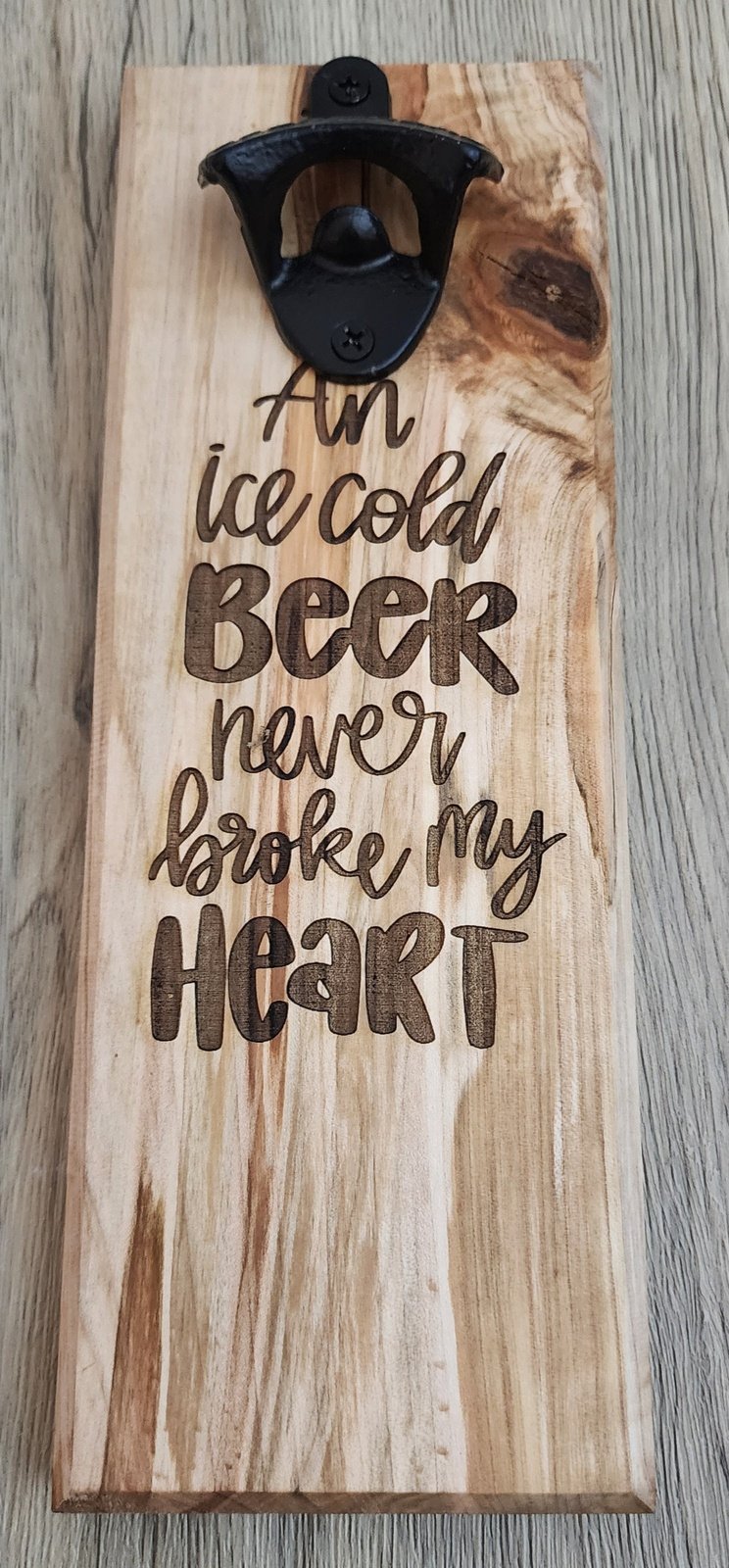 An ice cold beer" Wall Mounted Magnetic Bottle Opener
