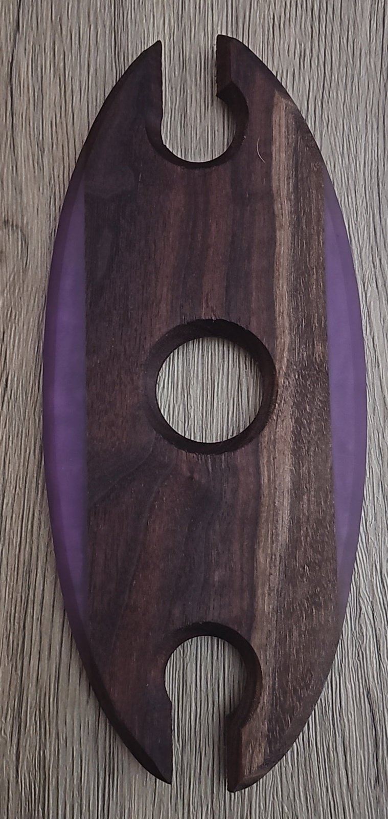 Walnut Wine Glass Holder with Purple Epoxy