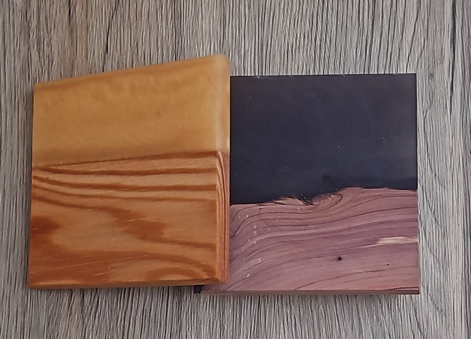 Cedar with Tan/Violet Epoxy Coaster