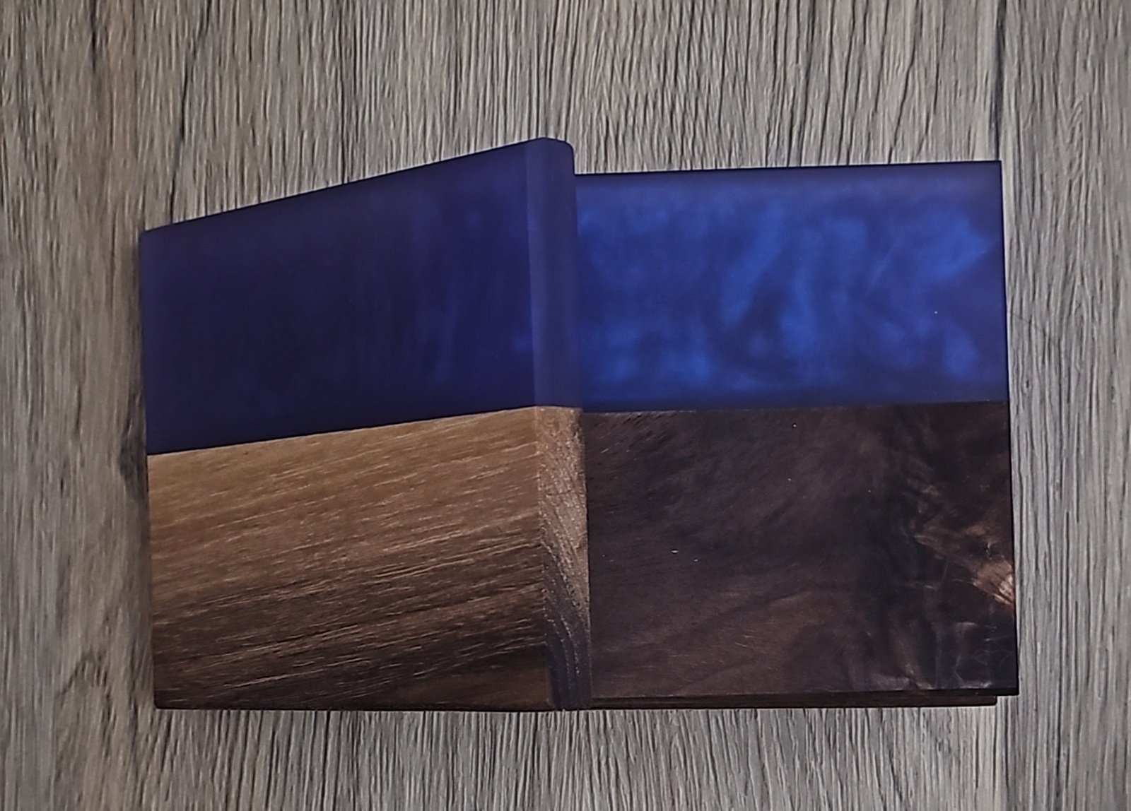 Walnut with Violet Blue Epoxy Coaster