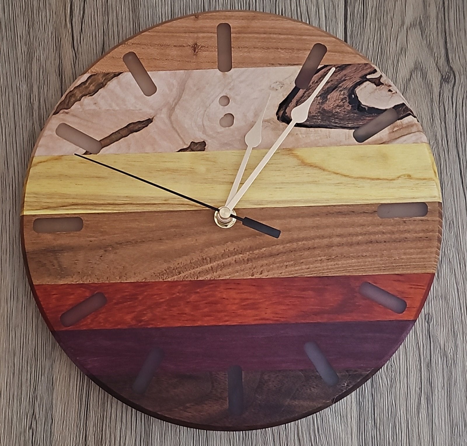 Mix Wood Clock with Clear Number Marks